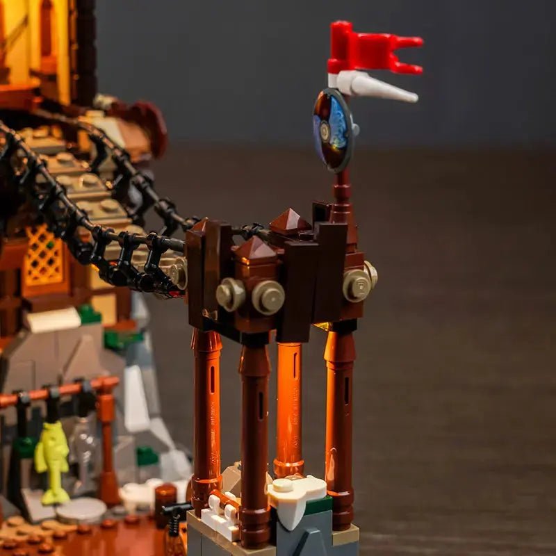 LEGO® Ideas Viking Village #21343 — display lighting in a dark room (LED lights)