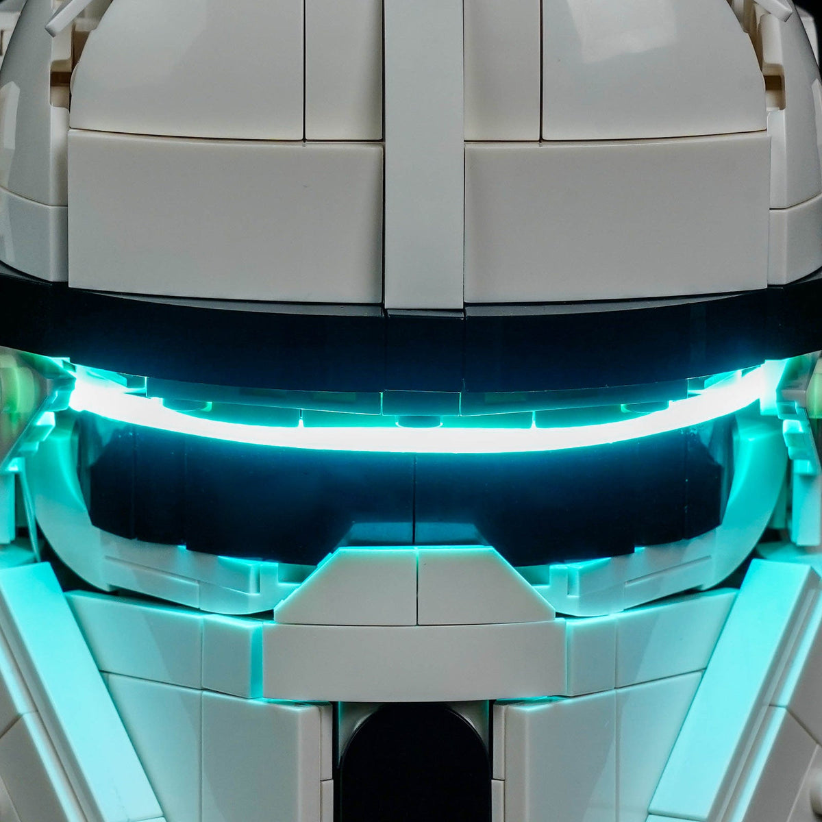 before-and-after lighting: Bright My Bricks DIY LED light kit for LEGO® Imperial Remnant AT-RT Driver Helmet #75458