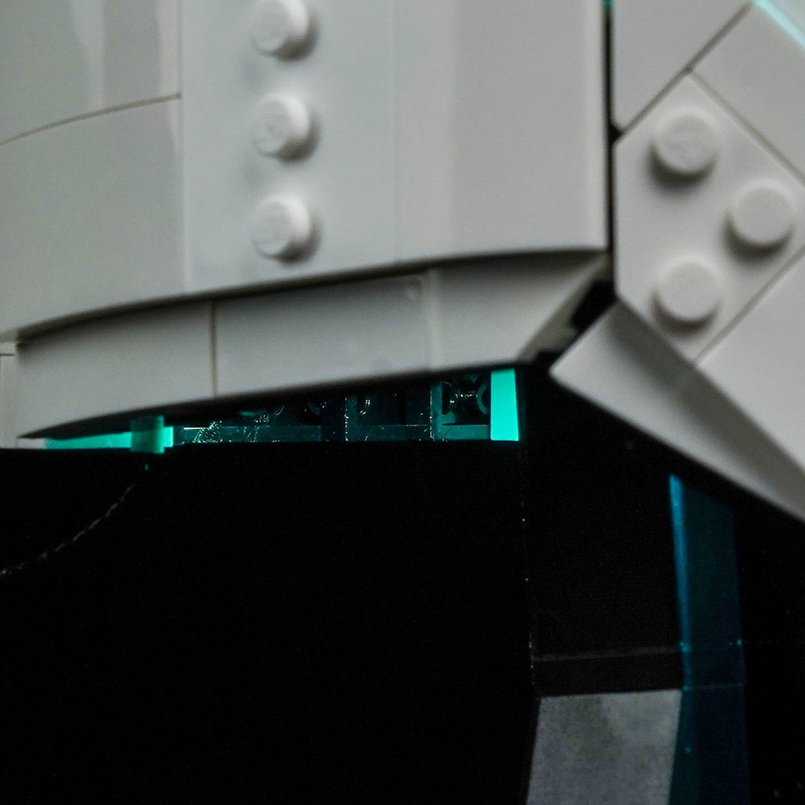 Bright My Bricks LED lighting kit for LEGO® Imperial Remnant AT-RT Driver Helmet #75458 — close-up of the LED lighting detail