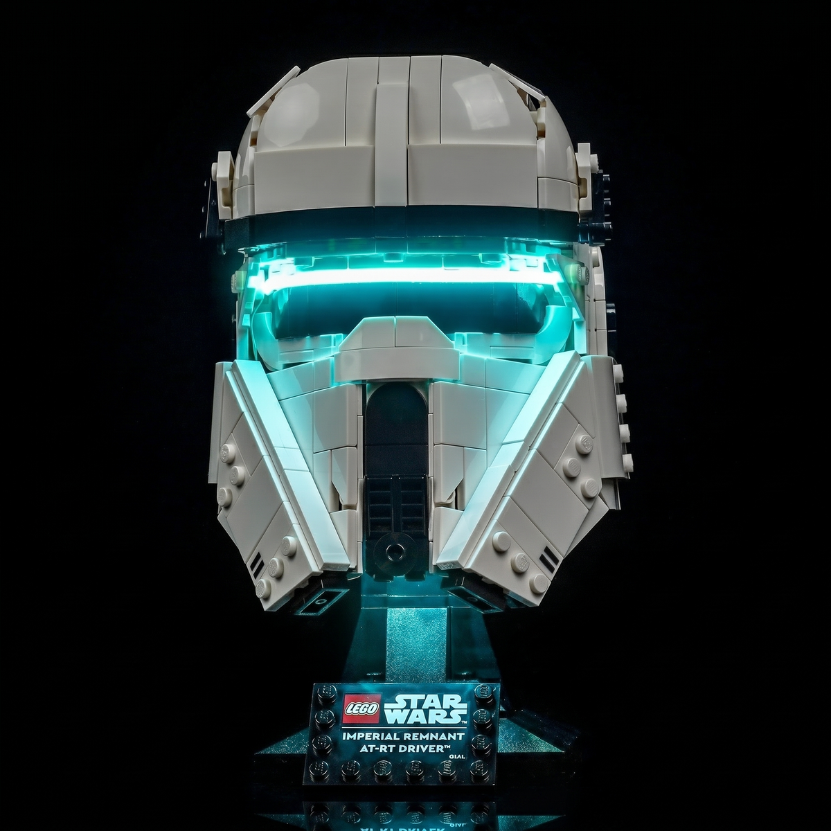 illuminated at night: Bright My Bricks custom LED lighting for LEGO® Imperial Remnant AT-RT Driver Helmet #75458
