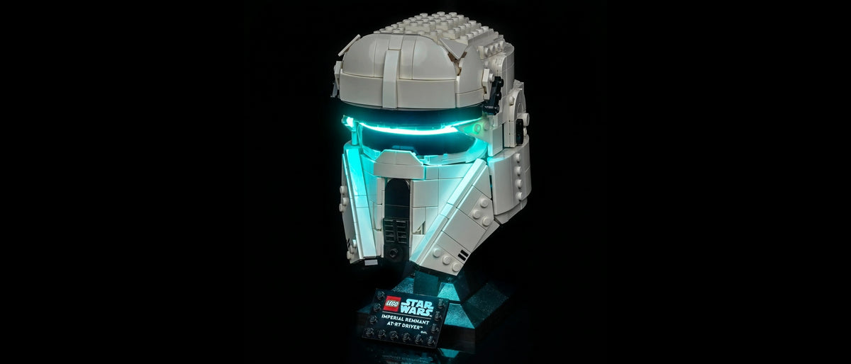 Kit LED pour LEGO® Le casque de pilote d’AT-RT des Vestiges de l'Empire #75458 — lit with the LED light kit