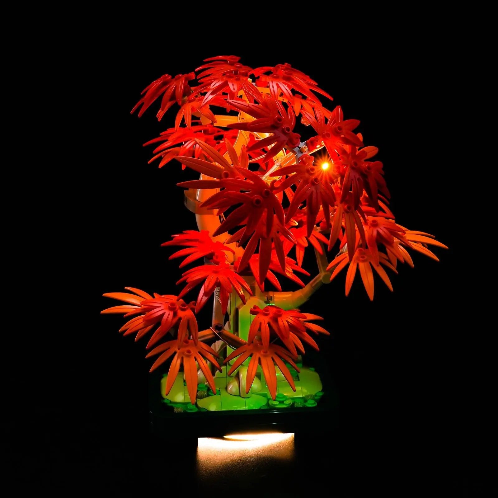 LEGO Japanese Red Maple Bonsai Tree #10348 LED lighting detail