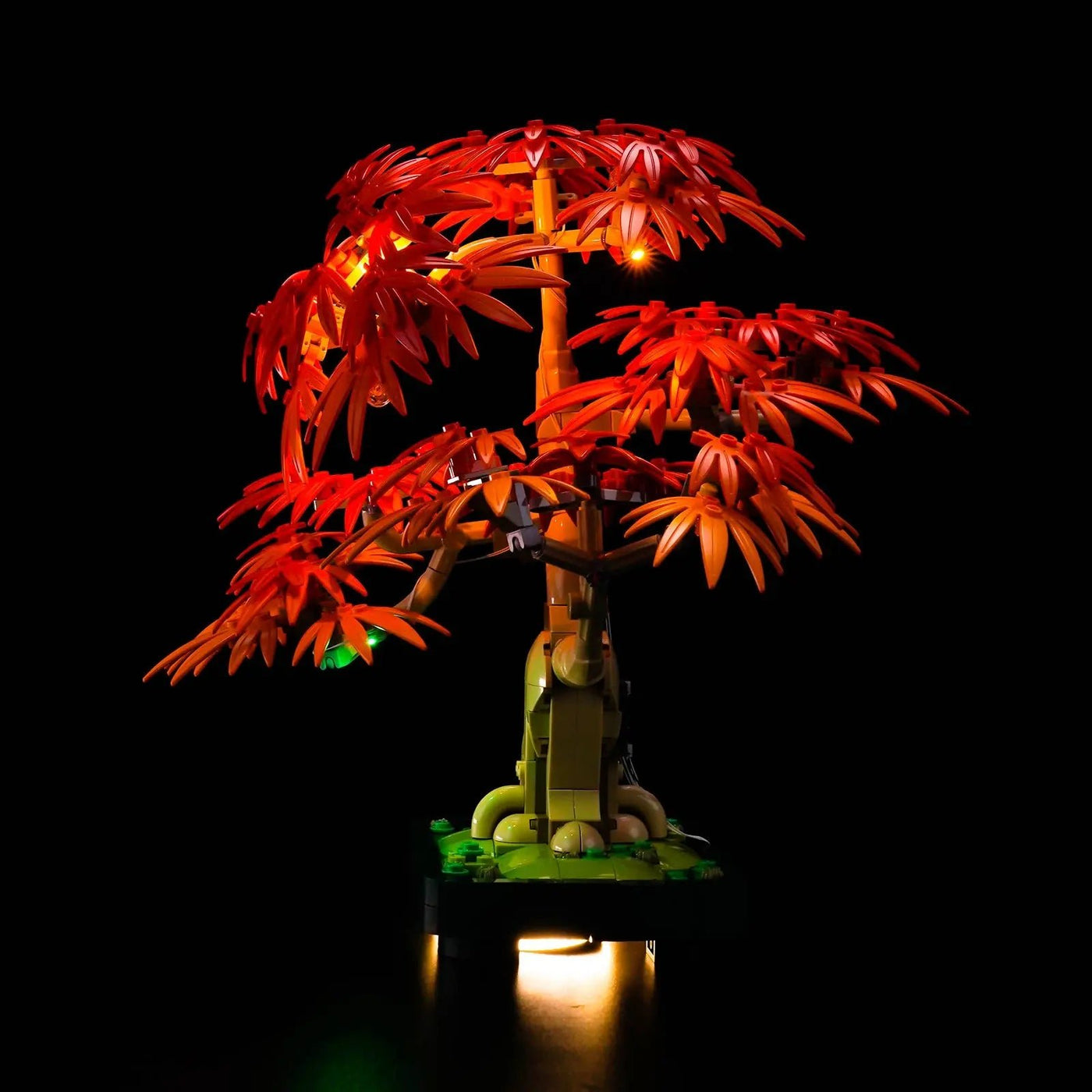 light kit for LEGO® Japanese Red Maple Bonsai Tree #10348, lighting effect on the build