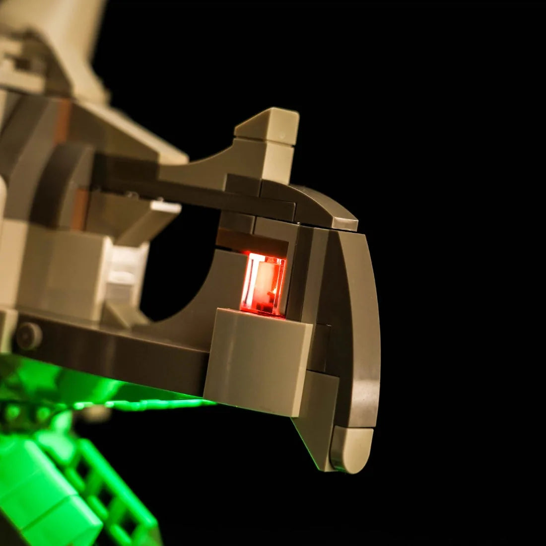 LED kit powered on: Bright My Bricks LED lighting kit for LEGO® Jurassic World Dinosaur Fossils: Triceratops Skull #76969