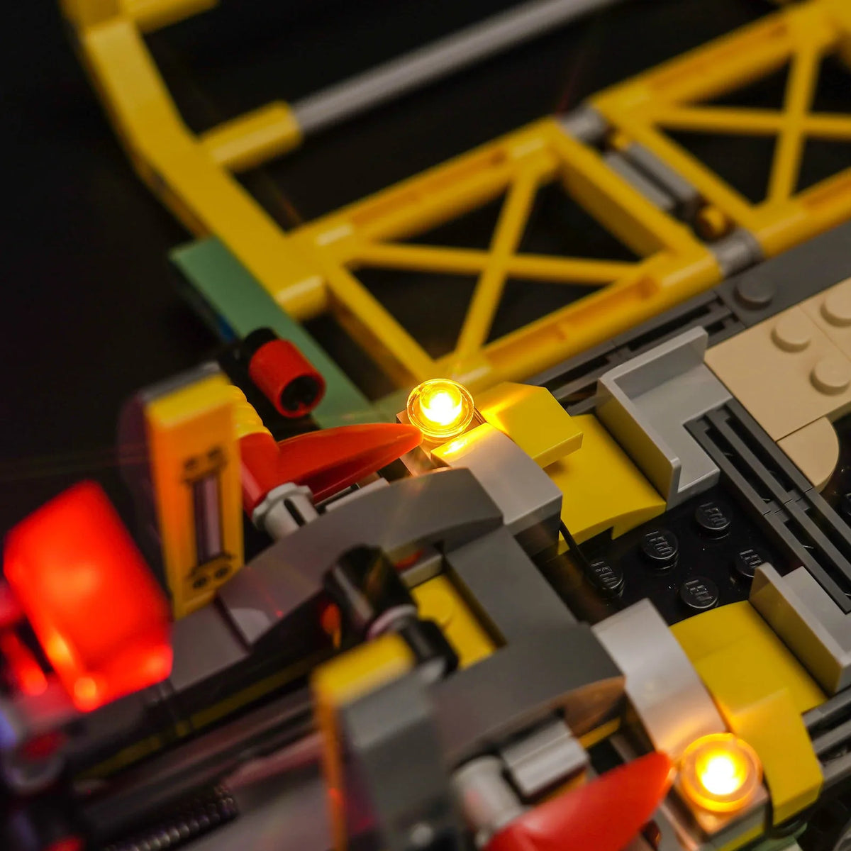 LEGO® Jurassic World Dinosaur Missions: Allosaurus Transport Truck #76966 — night-mode display glow (LED lighting kit)