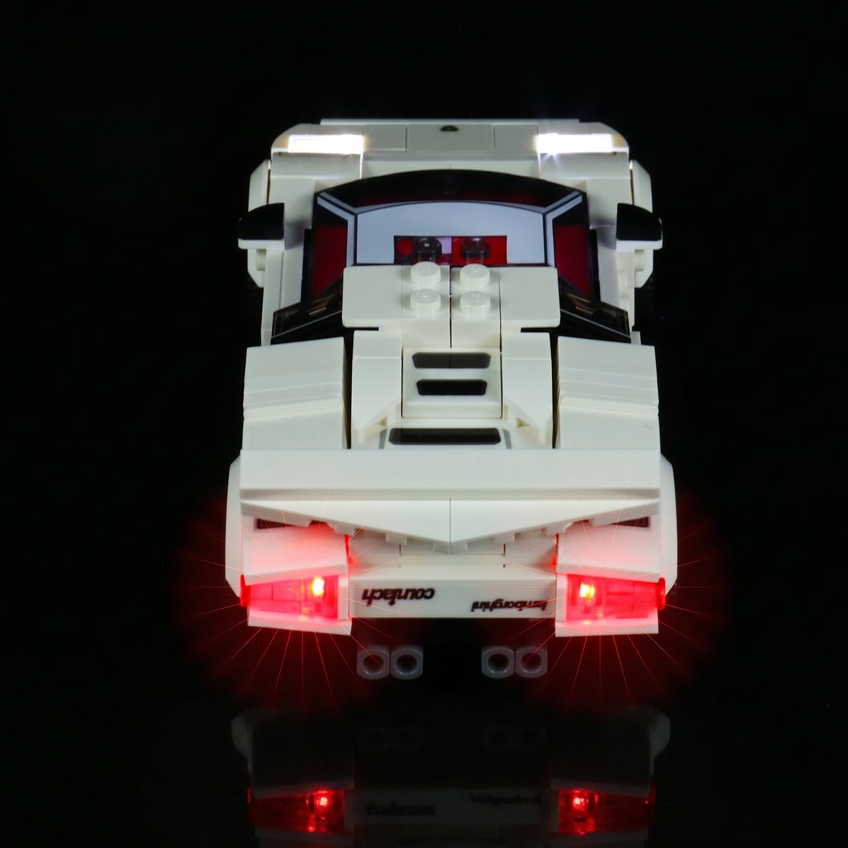 Bright My Bricks premium LED light kit for LEGO® Lamborghini Countach #76908 — lighting effect on the build