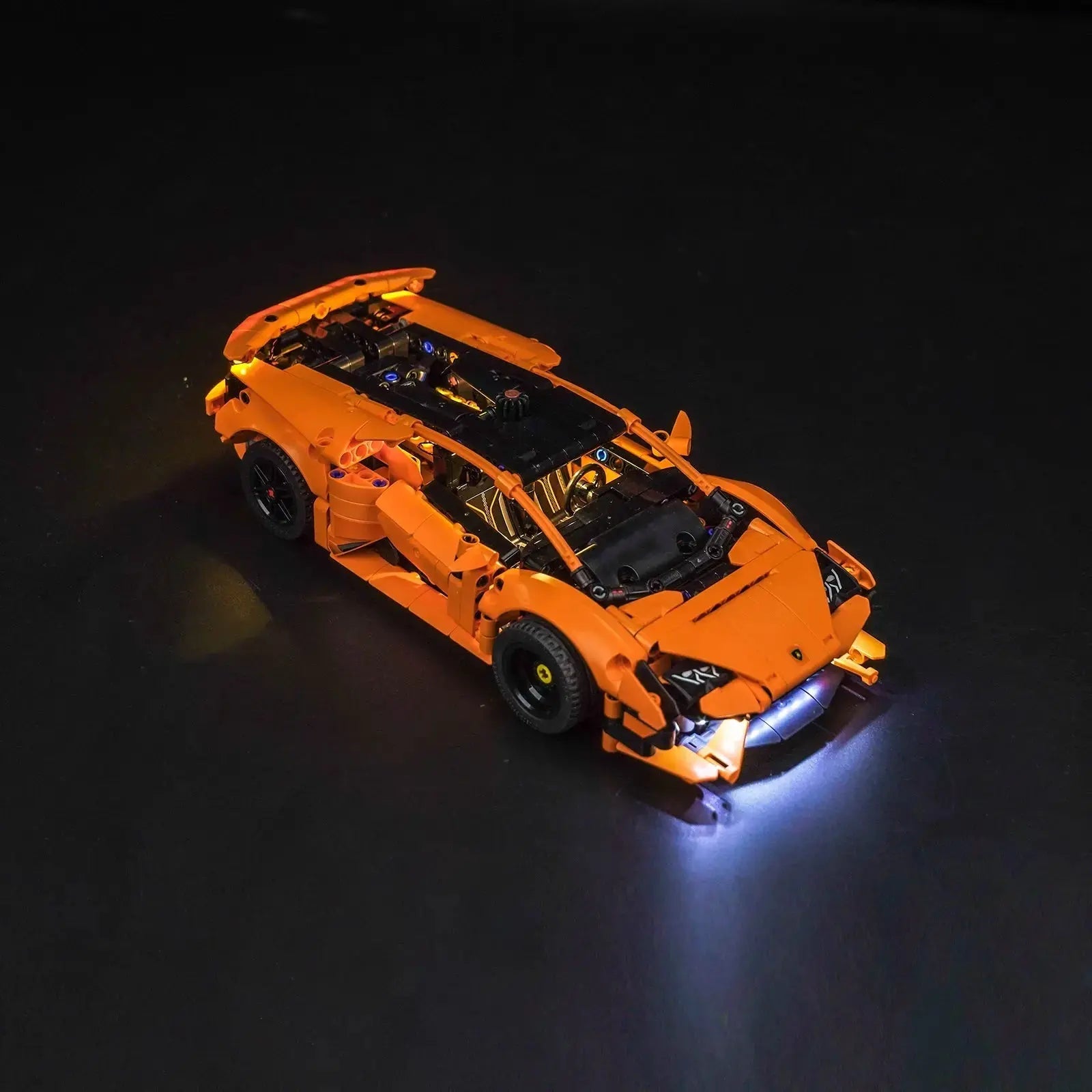 LEGO Lamborghini Huracán Tecnica Orange #42196 with LED lights installed