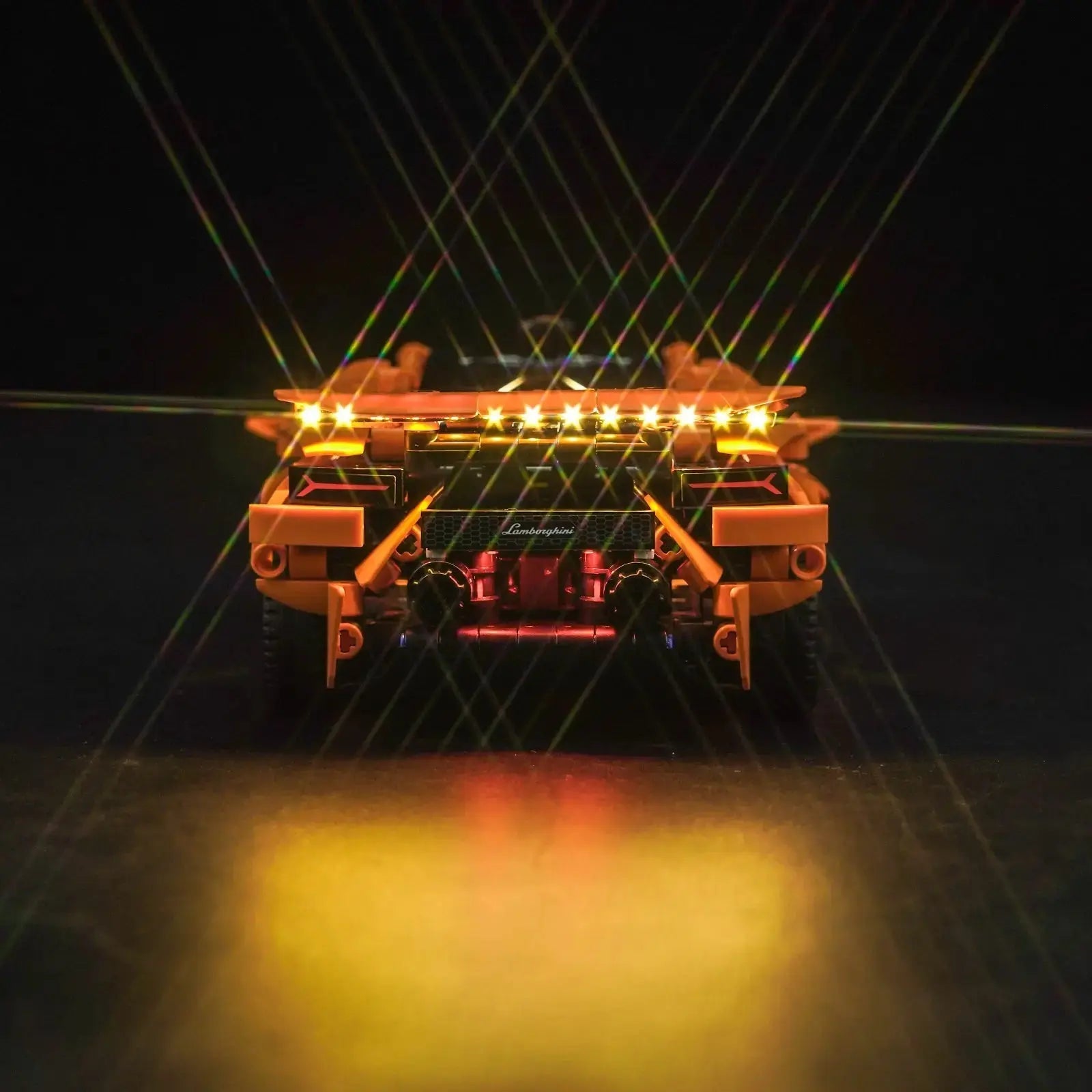 LED lights bring LEGO Lamborghini Huracán Tecnica Orange #42196 to life