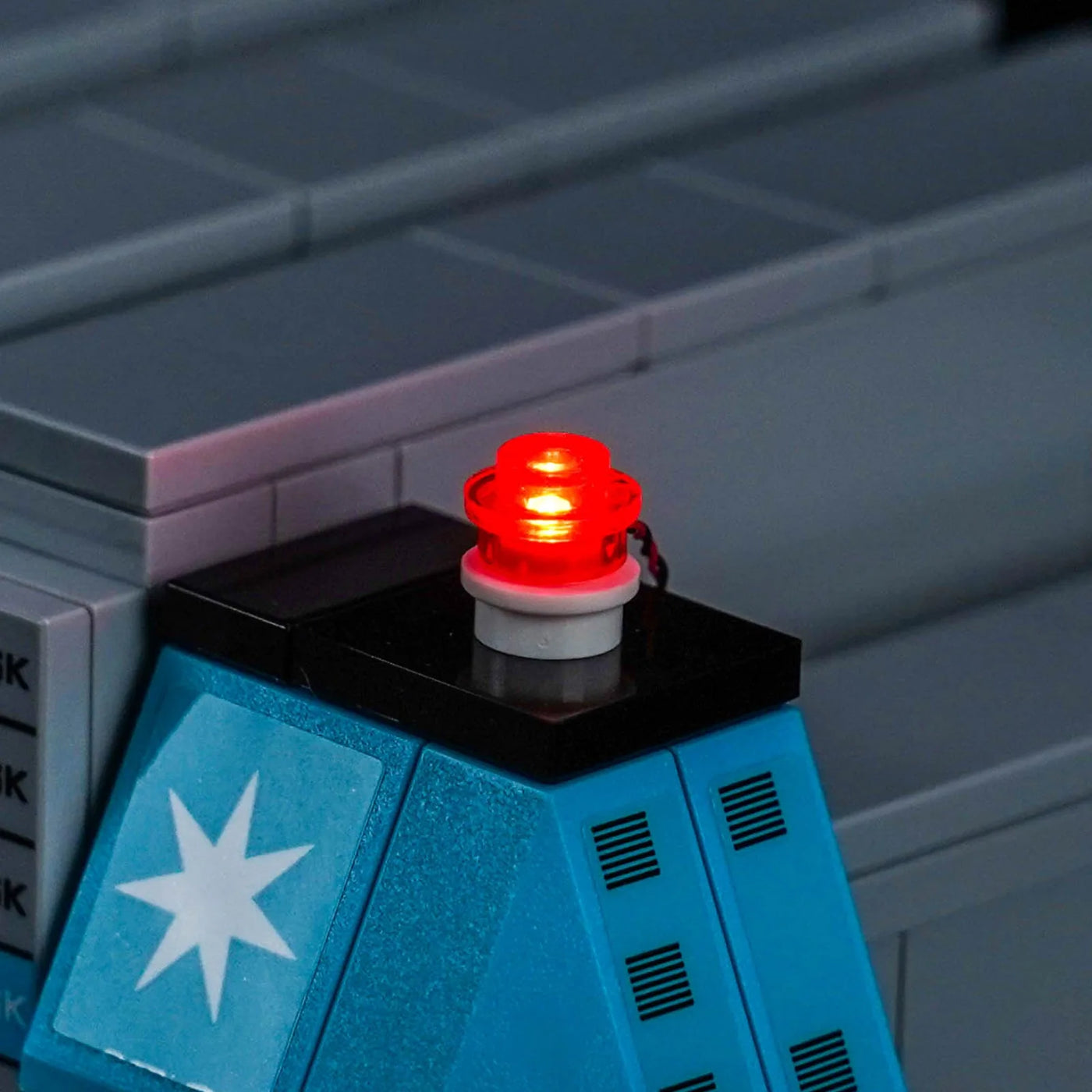 LEGO® Maersk Dual-Fuel Container Vessel #40955 — display lighting in a dark room (RGB LED light kit)