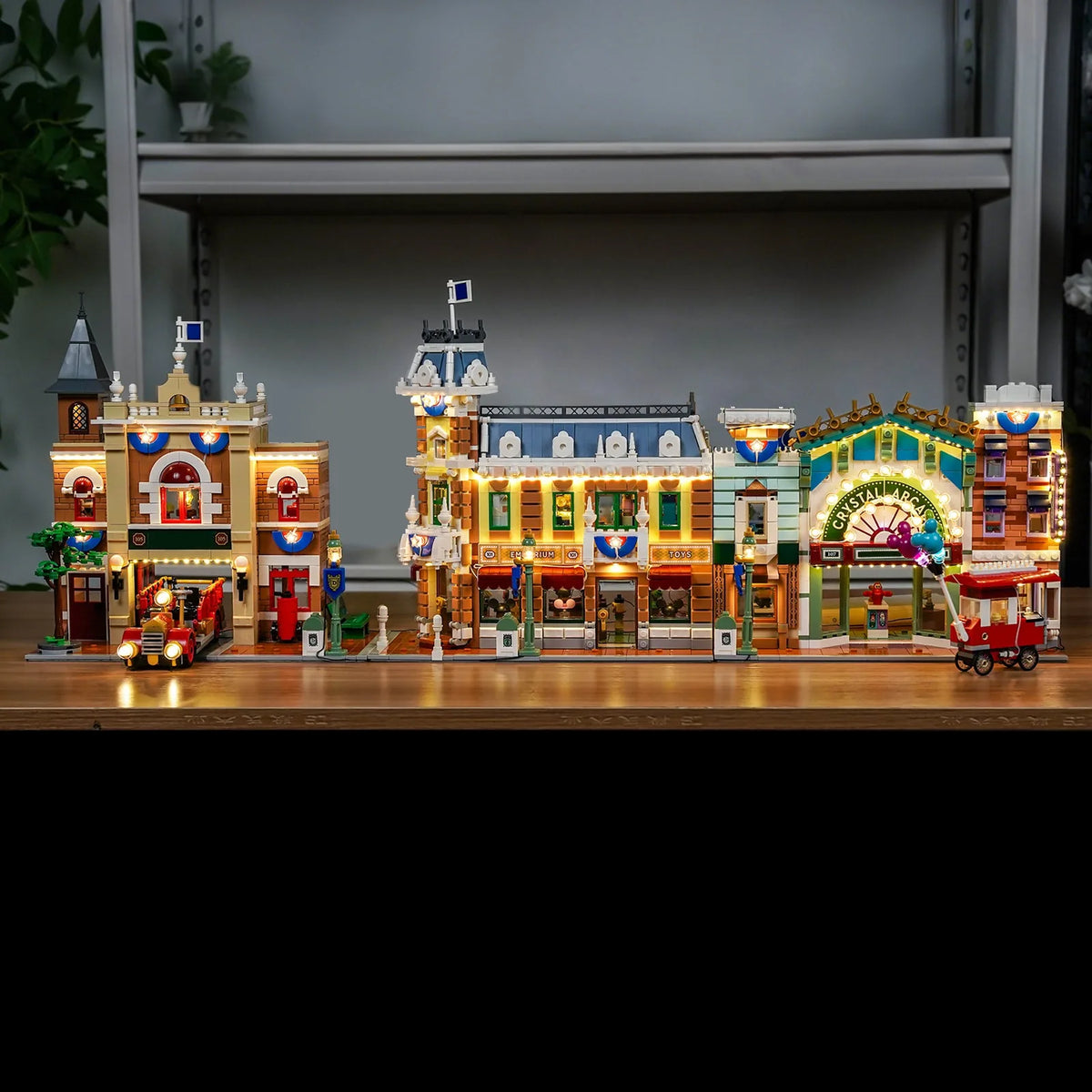 display lighting in a dark room: Bright My Bricks RGB LED light kit for LEGO® Main Street, U.S.A. #43302
