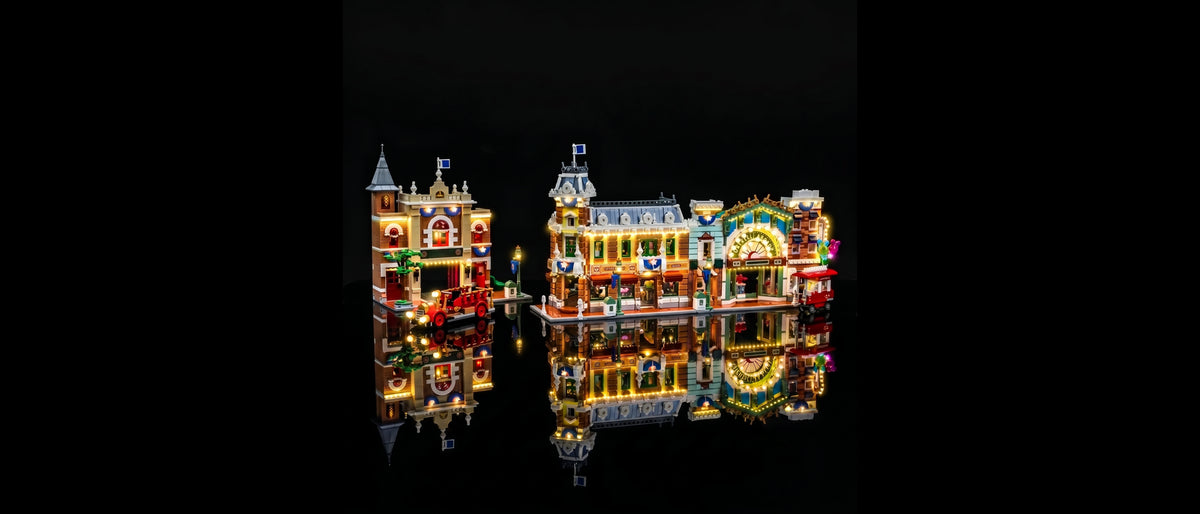 Kit LED pour LEGO® Main Street, U.S.A. #43302 — lit with the LED light kit
