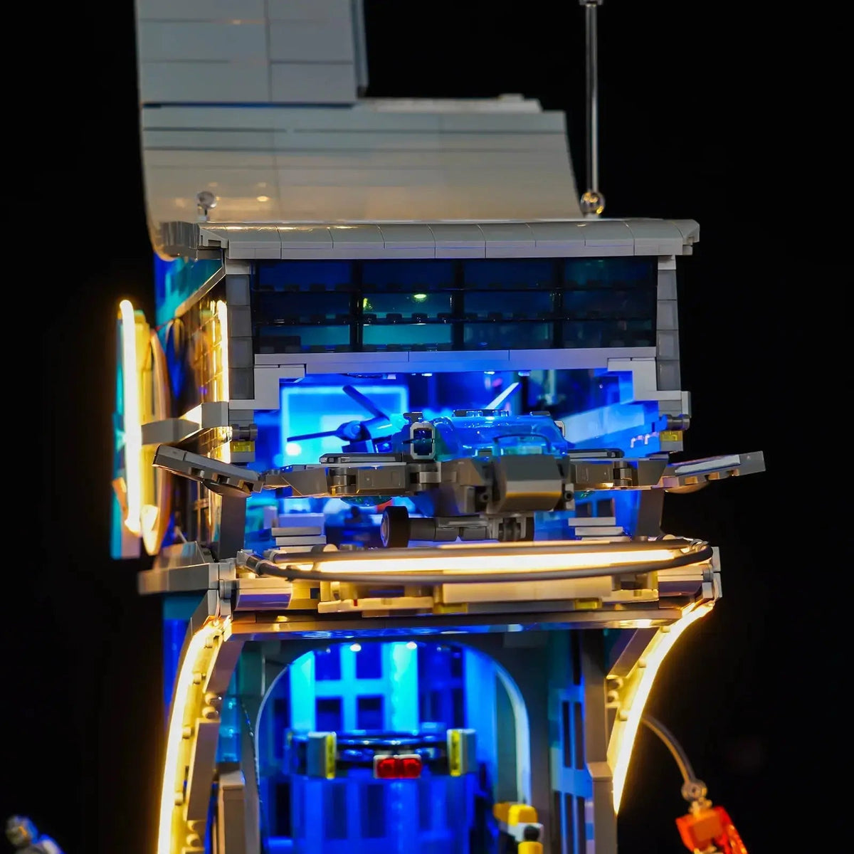 LEGO® Marvel Avengers Tower #76269 — showcase lighting view (LED lighting kit)