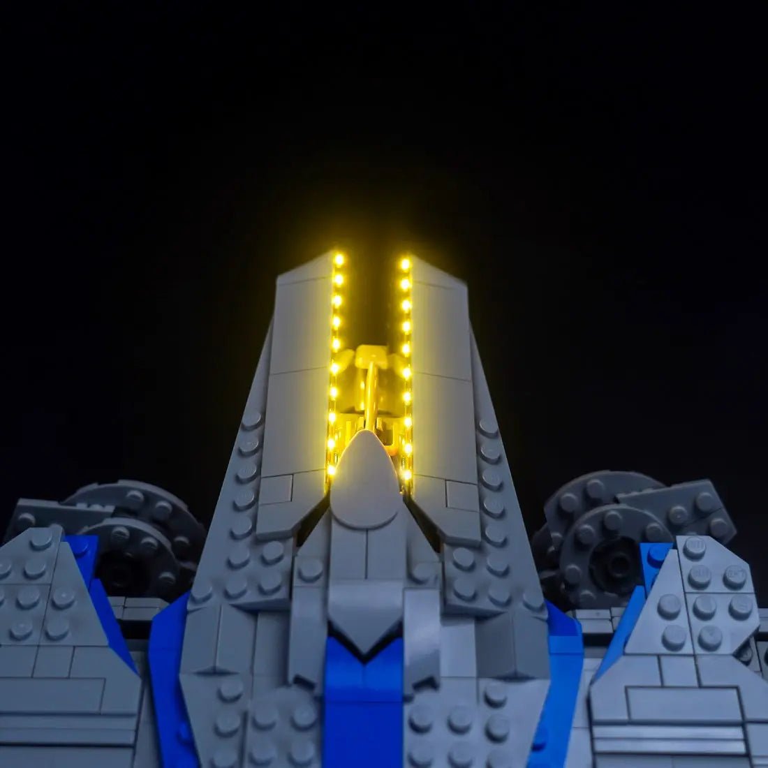 Bright My Bricks light kit for LEGO® Marvel Guardians of the Galaxy: The Milano #76286 — installed and glowing