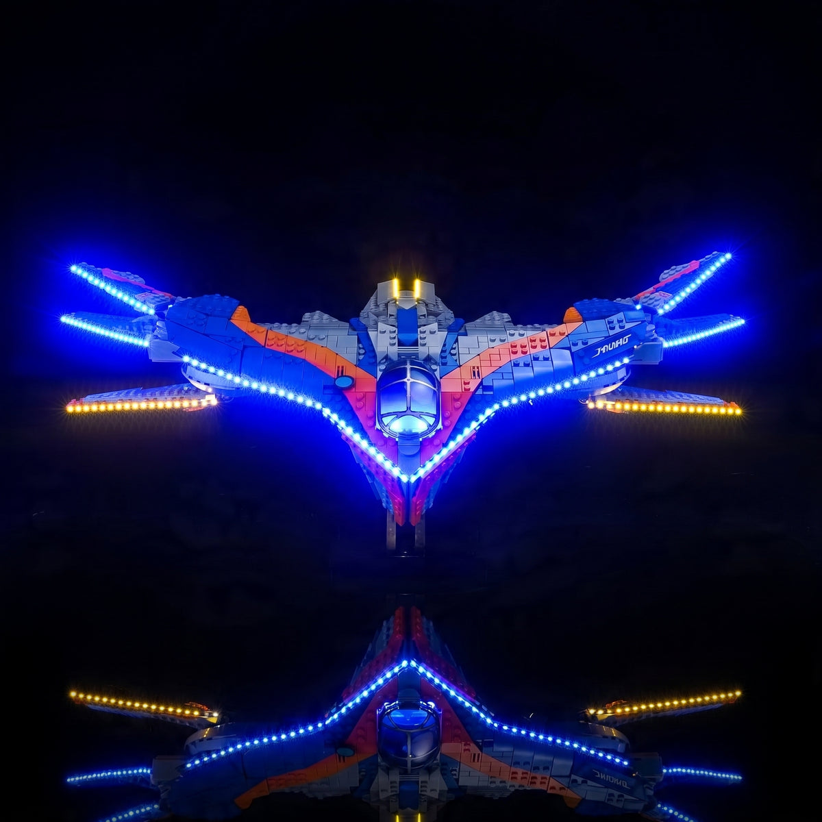 LEGO® Marvel Guardians of the Galaxy: The Milano #76286 — before-and-after lighting (DIY LED light kit)