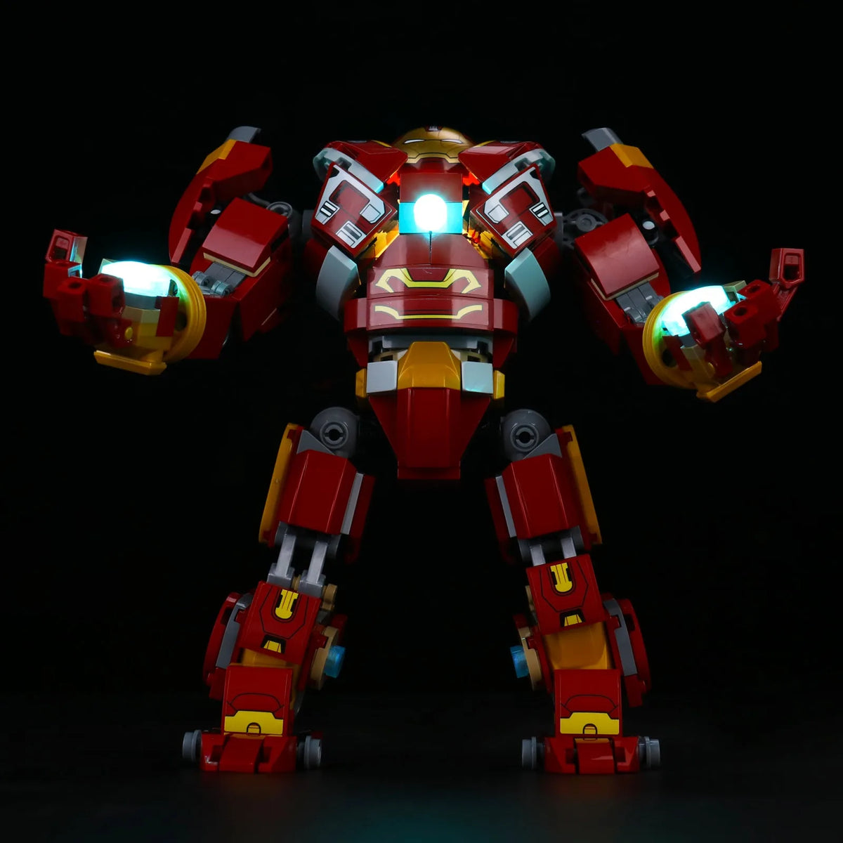DIY LED light kit for LEGO® Marvel Hulkbuster #76210, lighting effect on the build
