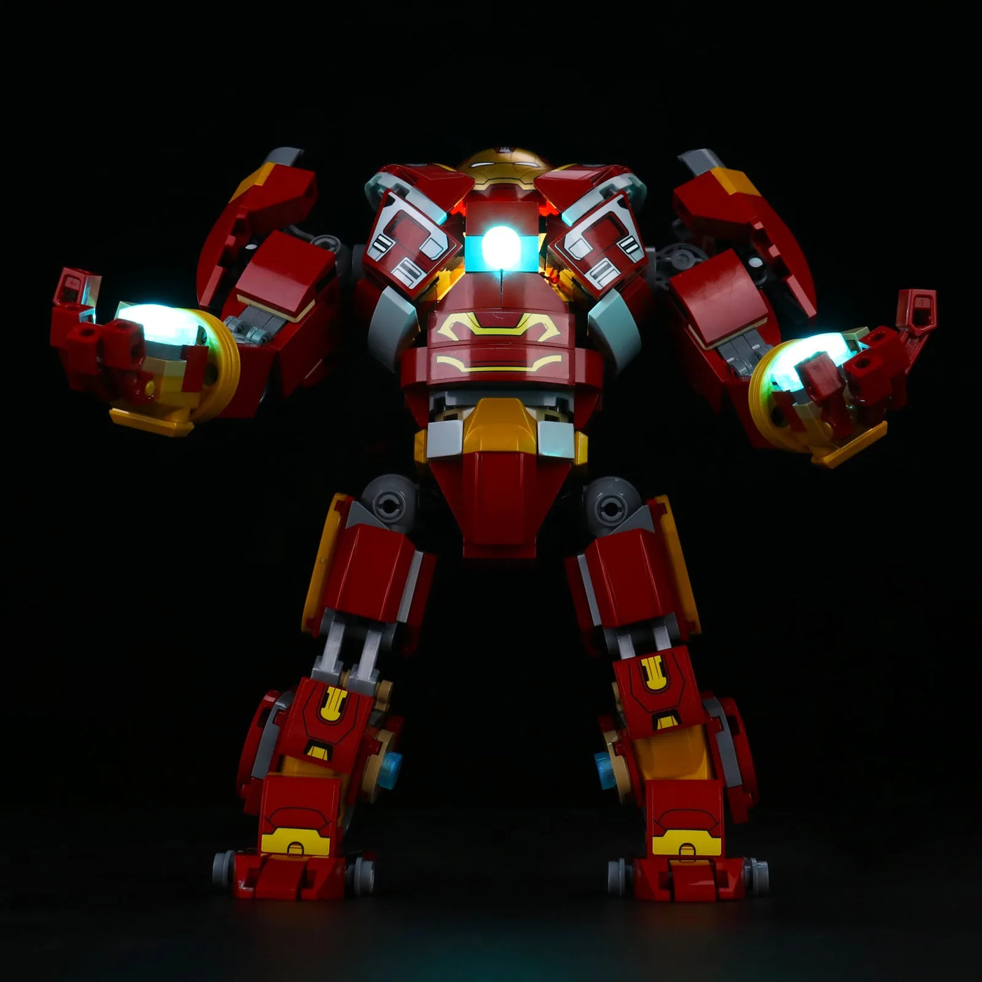 DIY LED light kit for LEGO® Marvel Hulkbuster #76210, lighting effect on the build