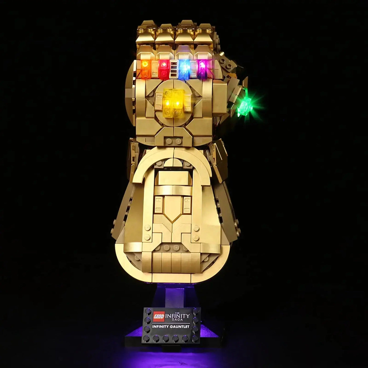LEGO® Marvel Infinity Gauntlet #76191 — warm LED glow detail (light kit)