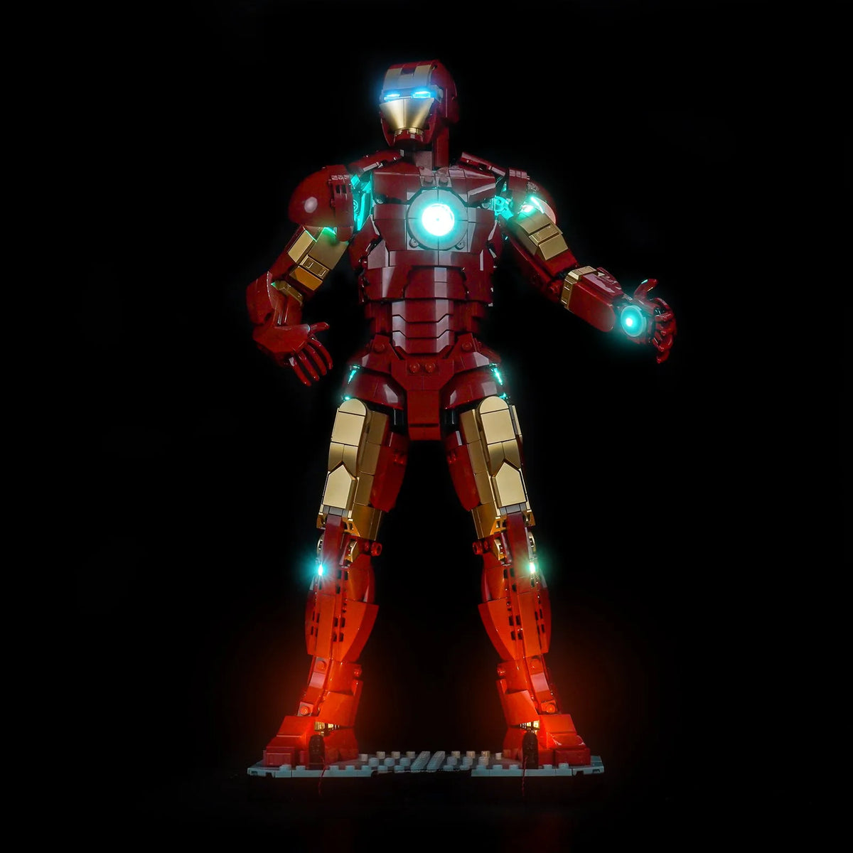 Bright My Bricks light kit for LEGO® Marvel Iron Man Mark 3 Collectors' Edition #76344 — LED kit powered on