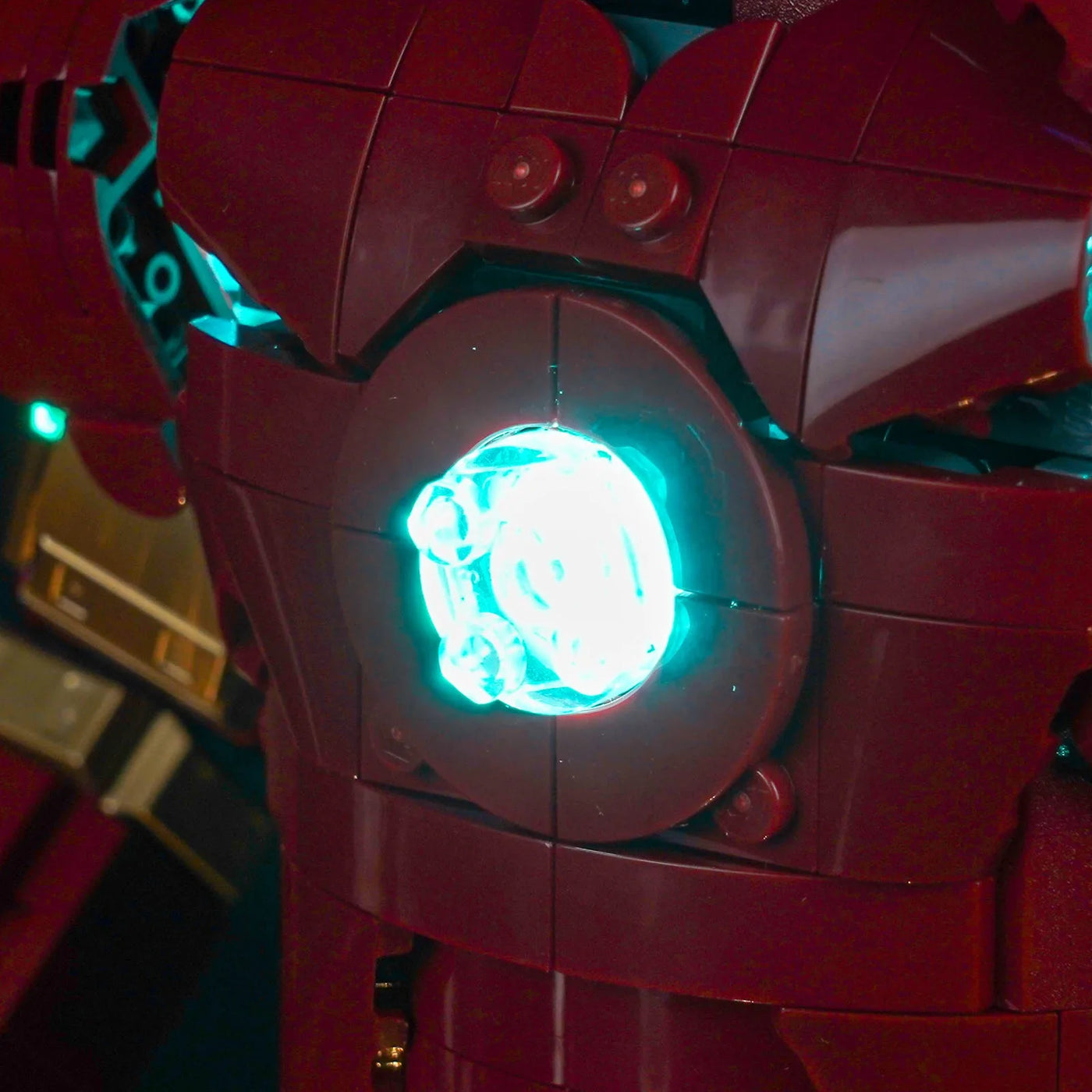 Bright My Bricks LED lighting kit for LEGO® Marvel Iron Man Mark 3 Collectors' Edition #76344 — LED kit powered on