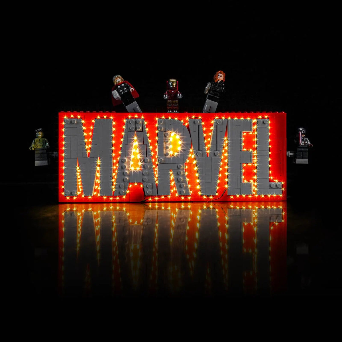 LED light kit for LEGO® Marvel MARVEL Logo & Minifigures #76313 | Bright My Bricks