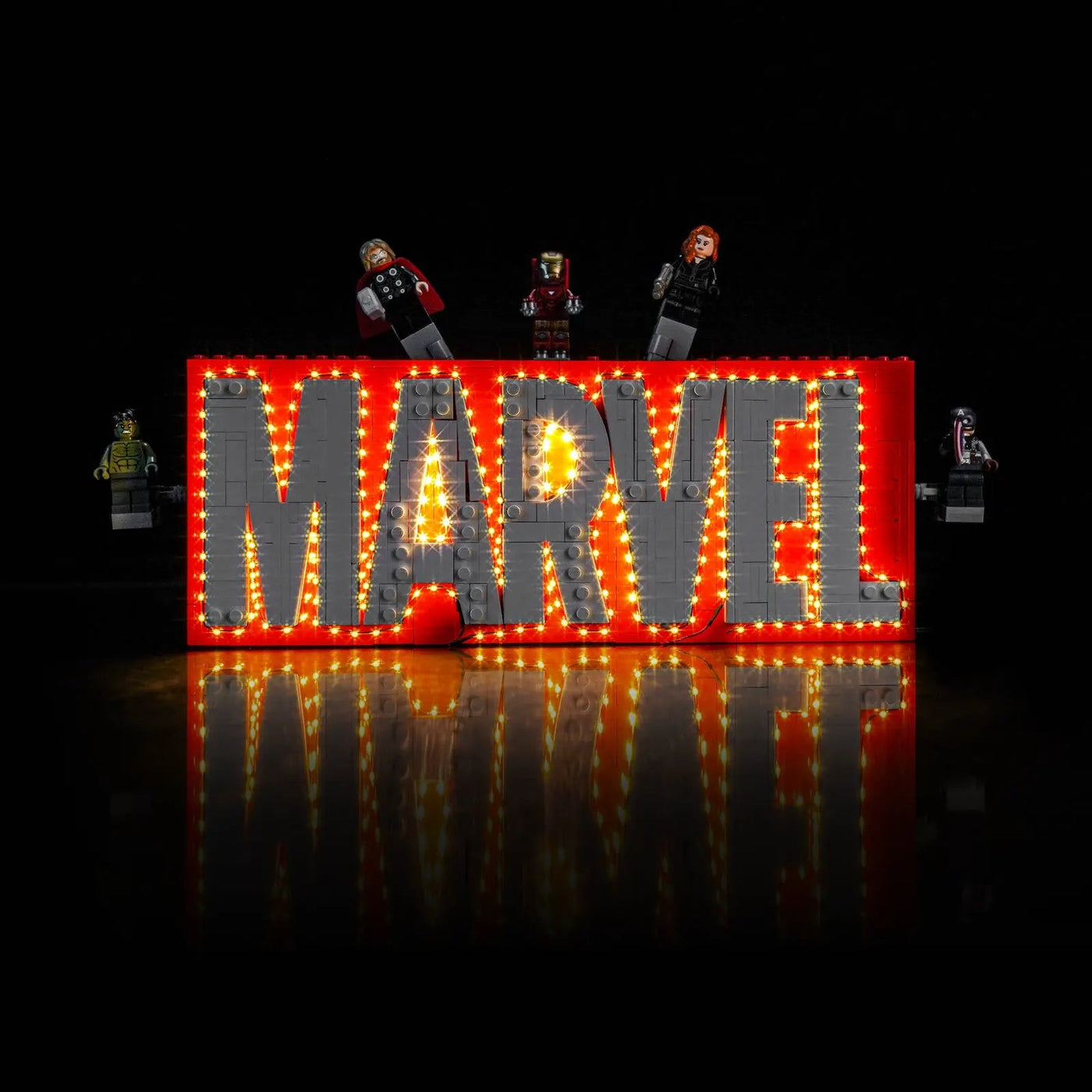 LED light kit for LEGO® Marvel MARVEL Logo & Minifigures #76313 | Bright My Bricks