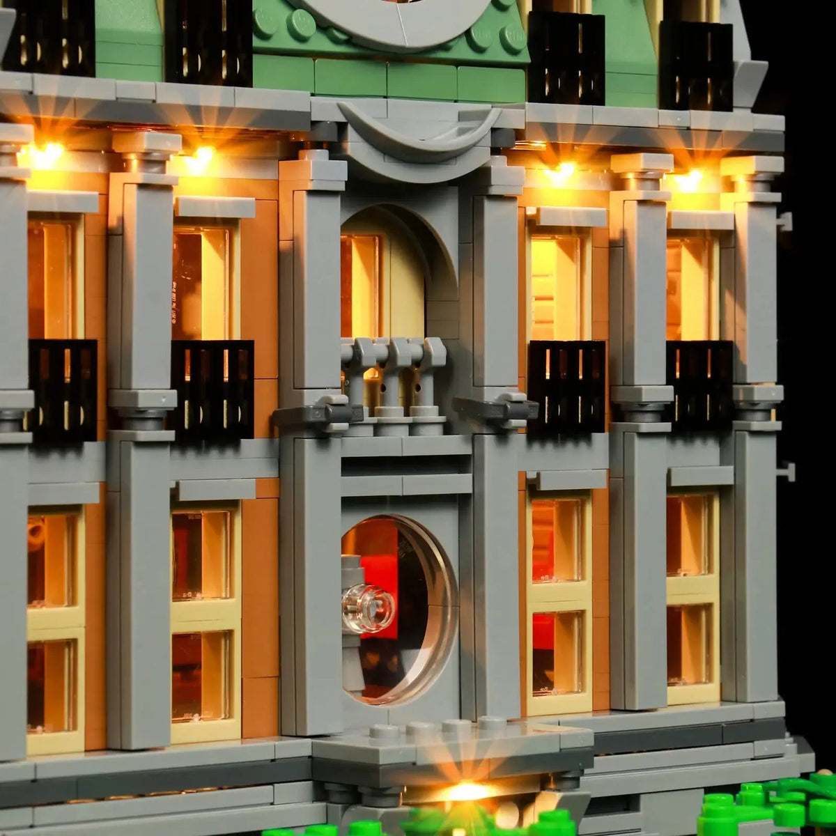 Bright My Bricks USB-powered LED light kit for LEGO® Marvel Sanctum Sanctorum #76218 — display lighting in a dark room