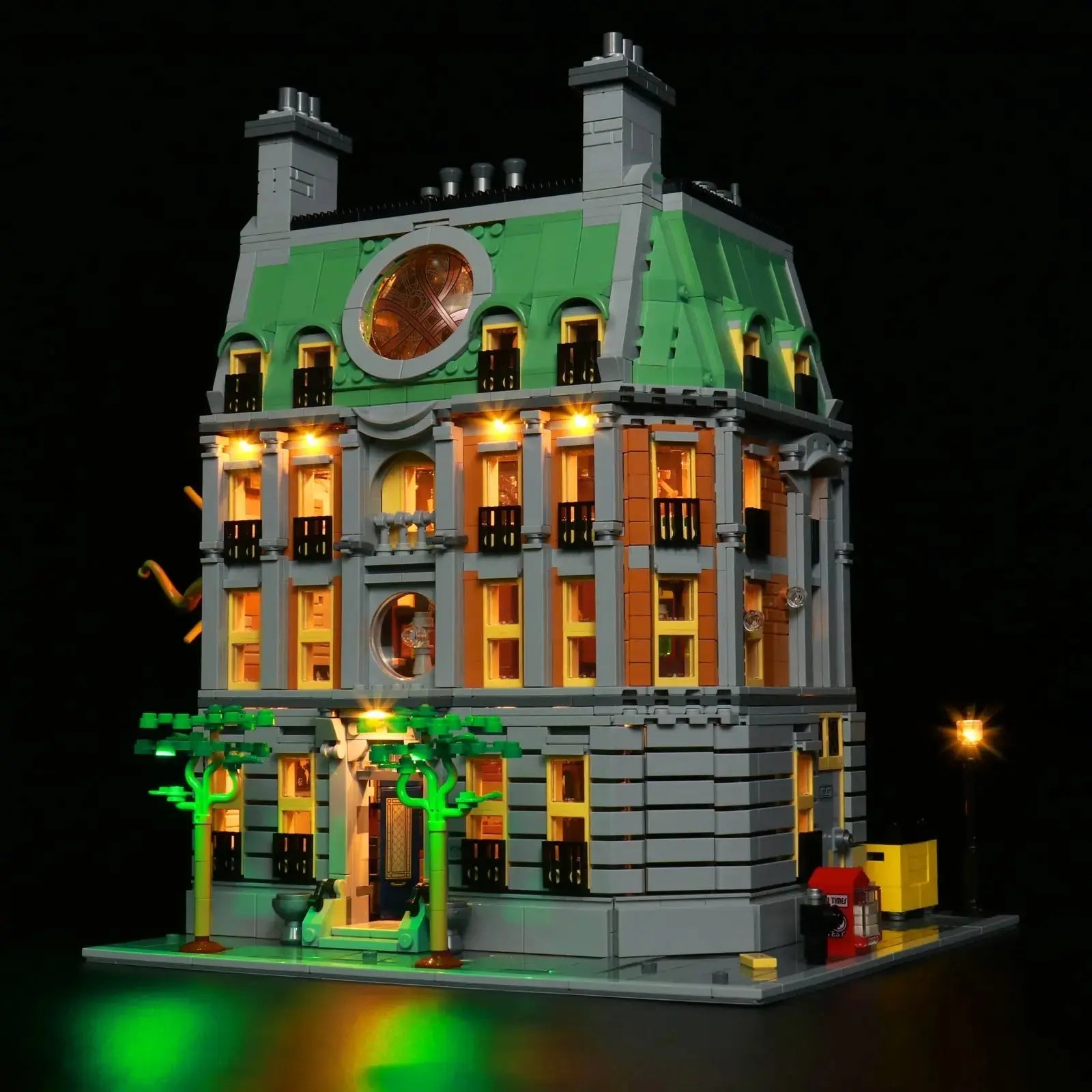 LEGO Marvel Sanctum Sanctorum #76218 illuminated at night