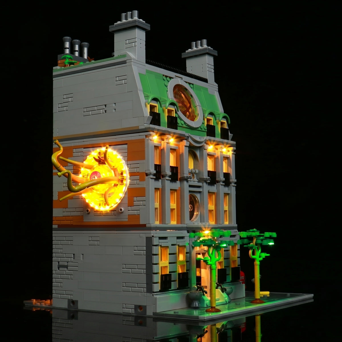 close-up of the LED lighting detail: Bright My Bricks LED lighting kit for LEGO® Marvel Sanctum Sanctorum #76218