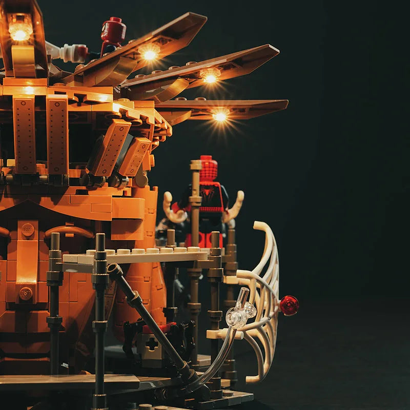 LEGO® Marvel Spider-Man Final Battle #76261 — showcase lighting view (DIY LED light kit)