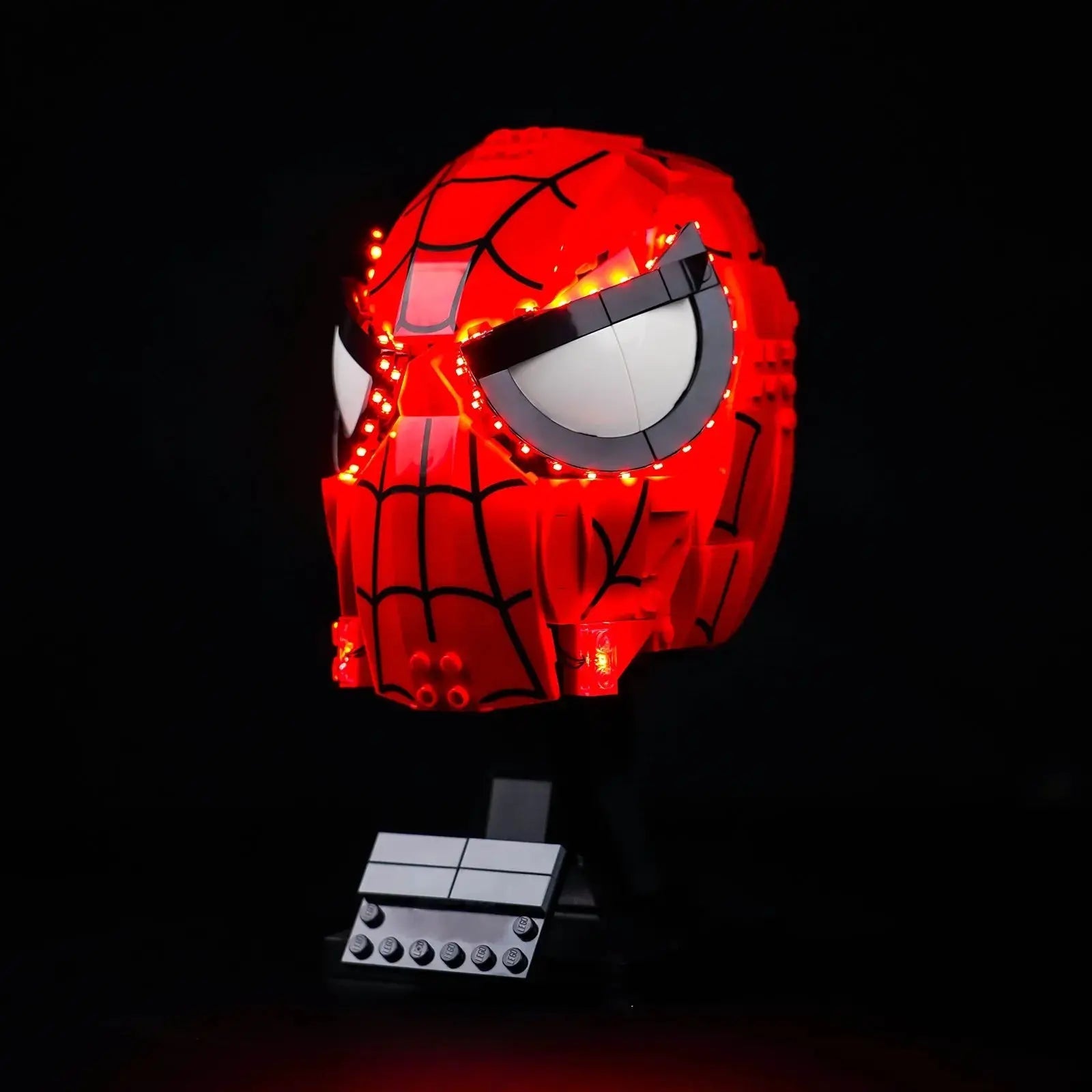 LEGO Marvel Spider-Man's Mask #76285 with LED lights installed