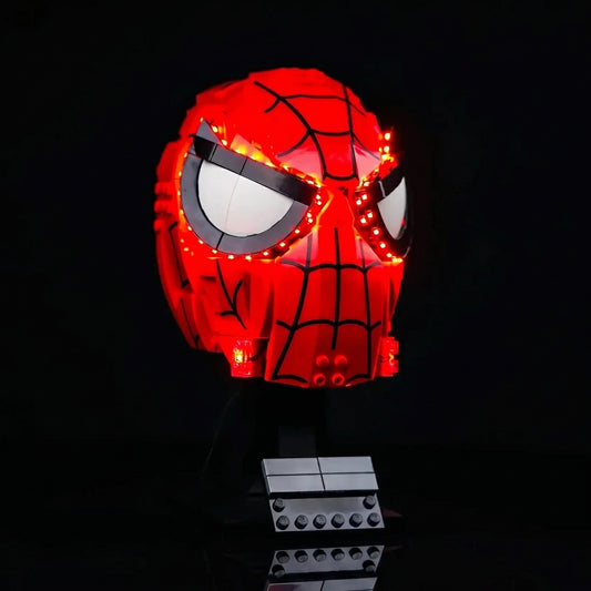 display lighting in a dark room: Bright My Bricks LED lighting kit for LEGO® Marvel Spider-Man's Mask #76285