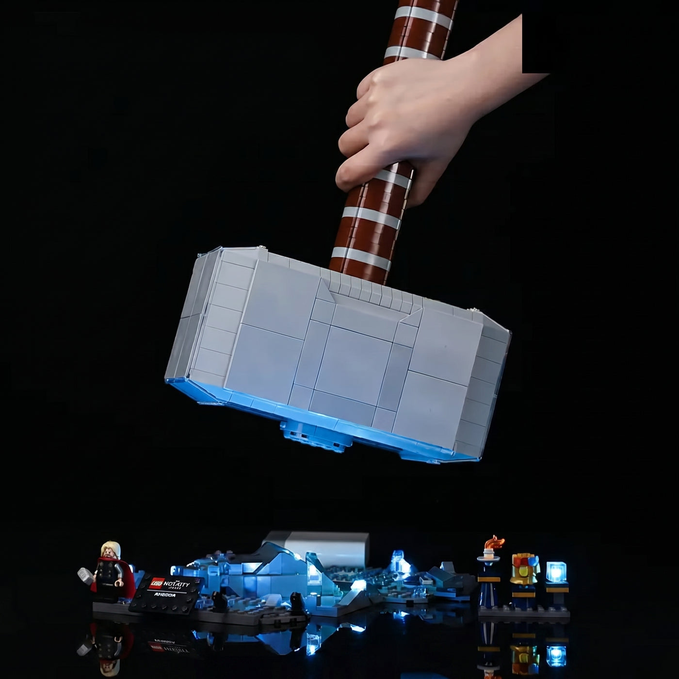 Bright My Bricks light kit for LEGO® Marvel Thor's Hammer #76209 — LED kit powered on
