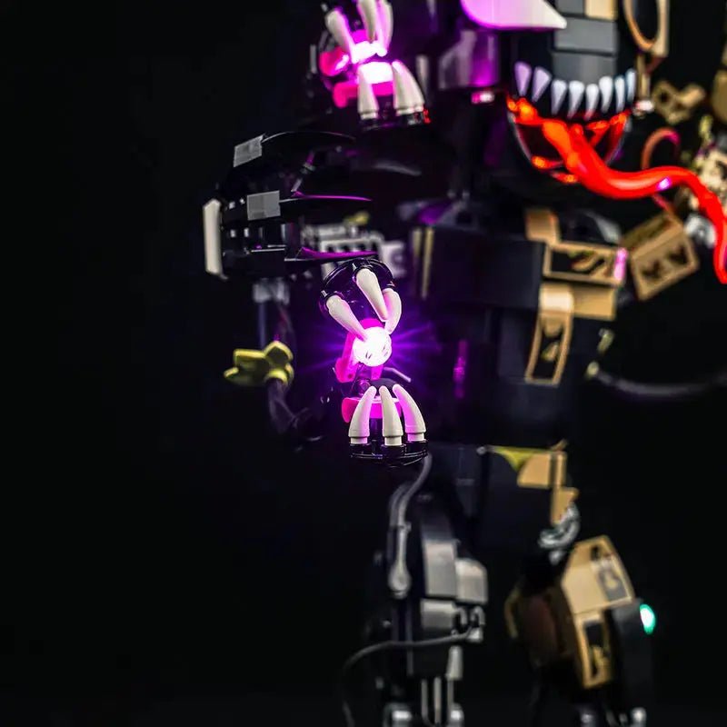 LEGO® Marvel Venomized Groot #76249 — illuminated at night (premium LED light kit)