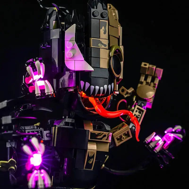 LEGO® Marvel Venomized Groot #76249 — lighting effect on the build (RGB LED light kit)