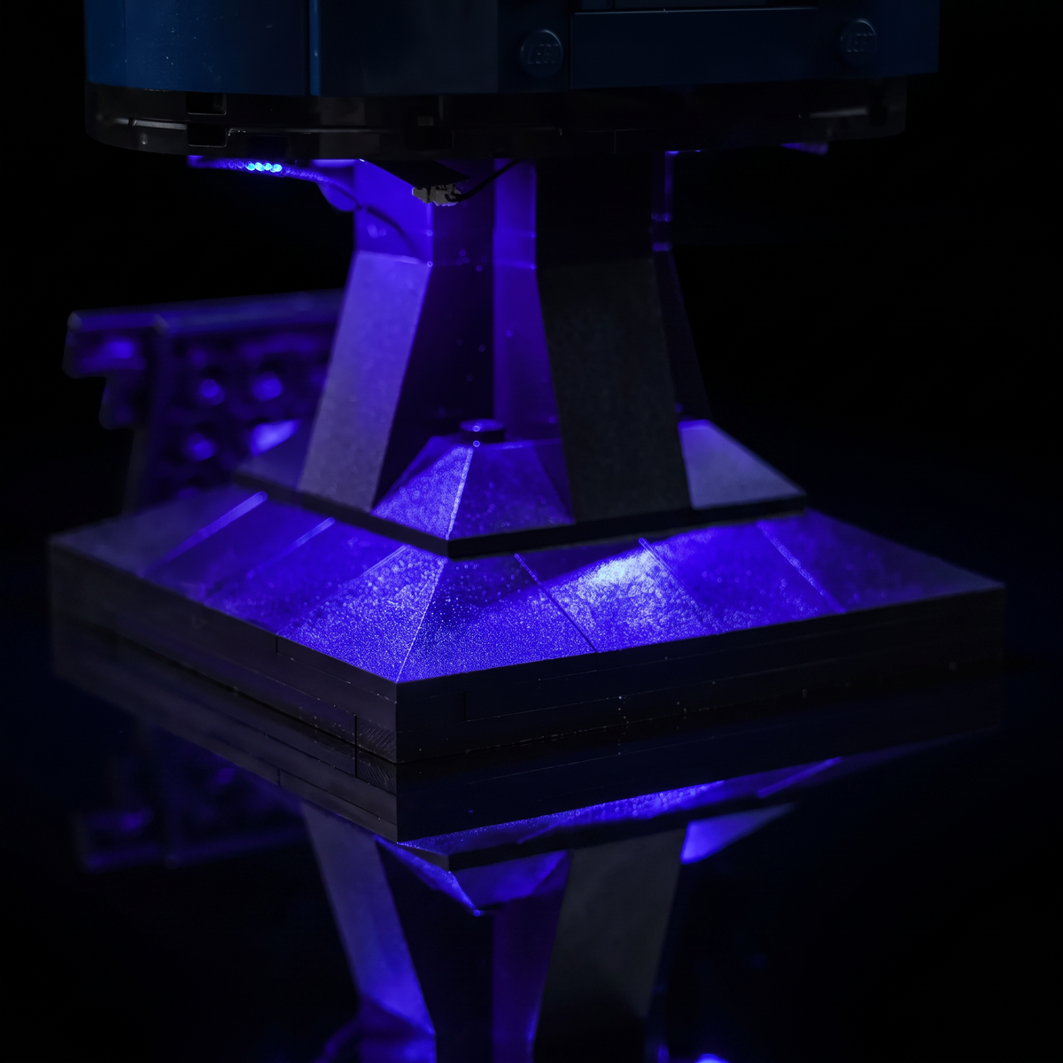 LEGO® Marvel Wolverine's Adamantium Claws #76250 ambient LED glow across the build, with the premium LED light kit