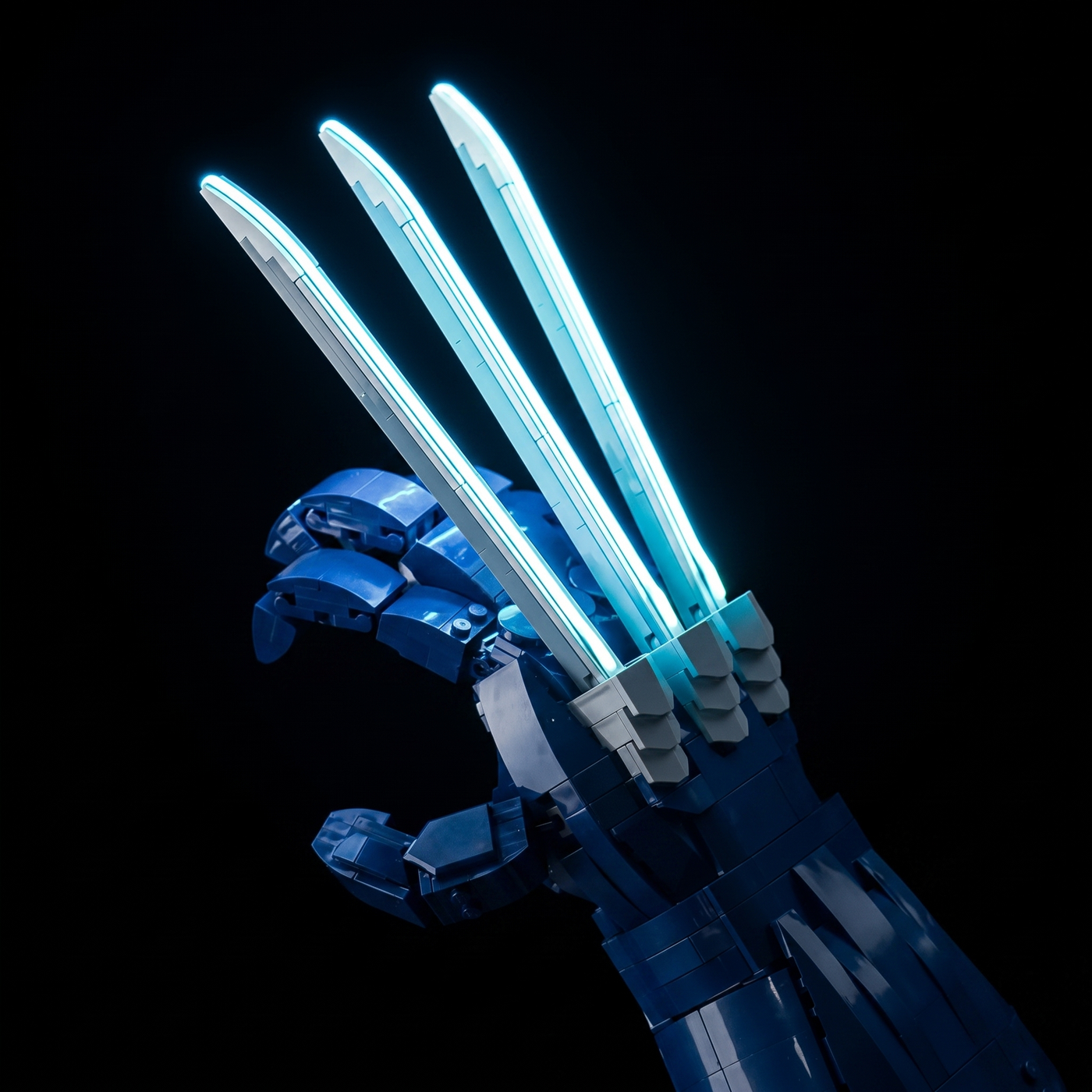 Bright My Bricks LED light kit for LEGO® Marvel Wolverine's Adamantium Claws #76250 — warm LED glow detail