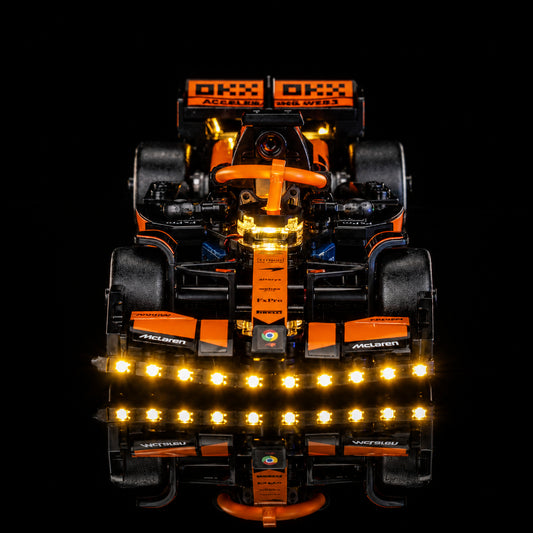 DIY LED light kit for LEGO® McLaren F1 Team MCL38 Race Car #77251, brightened interior detail