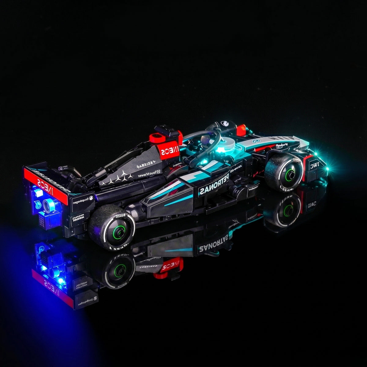 night-mode display glow: Bright My Bricks LED lights for LEGO® Mercedes-AMG F1 W15 Race Car #77244