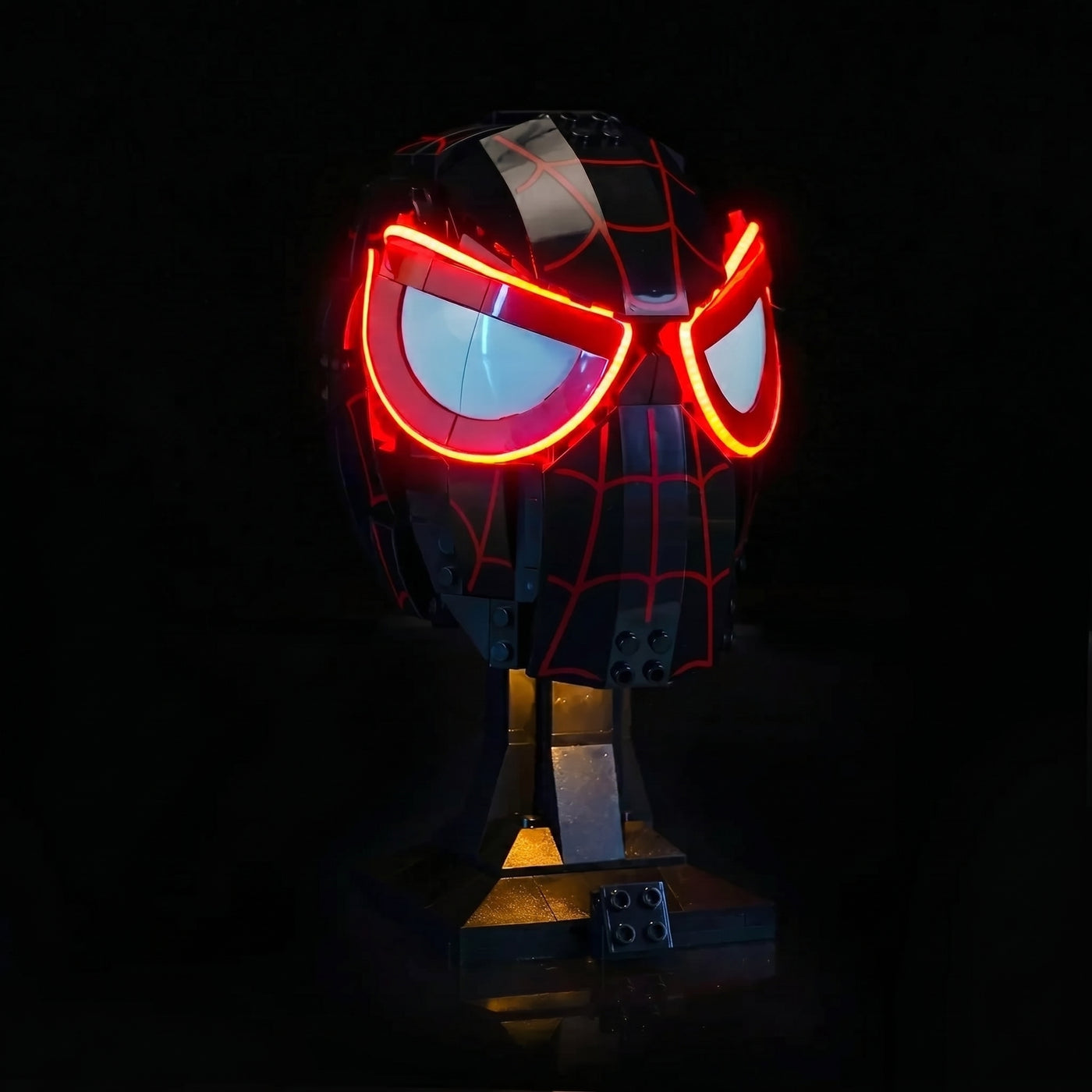 Bright My Bricks USB-powered LED light kit for LEGO® Miles Morales' Mask #76329 — brightened interior detail