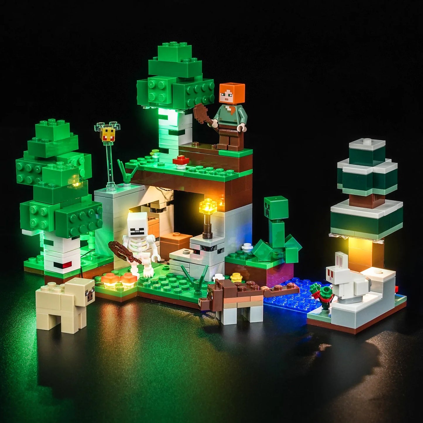 Light Kit LEGO Minecraft First Night Adventure #21593 display view
