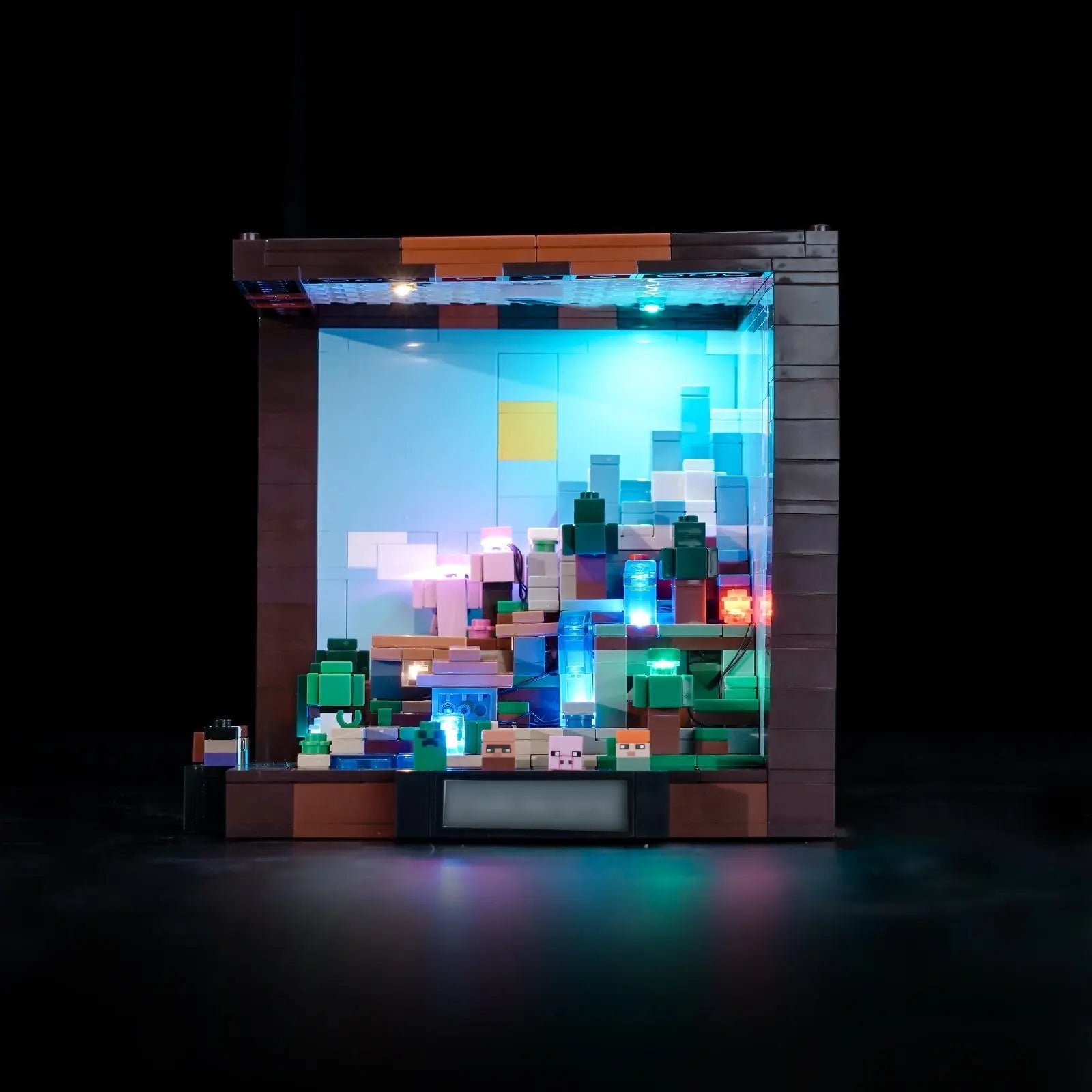 DIY LED light kit for LEGO® Minecraft The Crafting Table #21265, display lighting in a dark room
