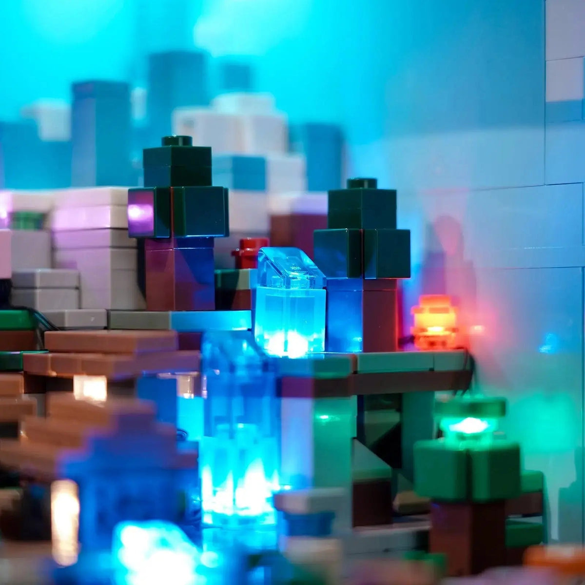 premium LED light kit for LEGO® Minecraft The Crafting Table #21265, lighting effect on the build