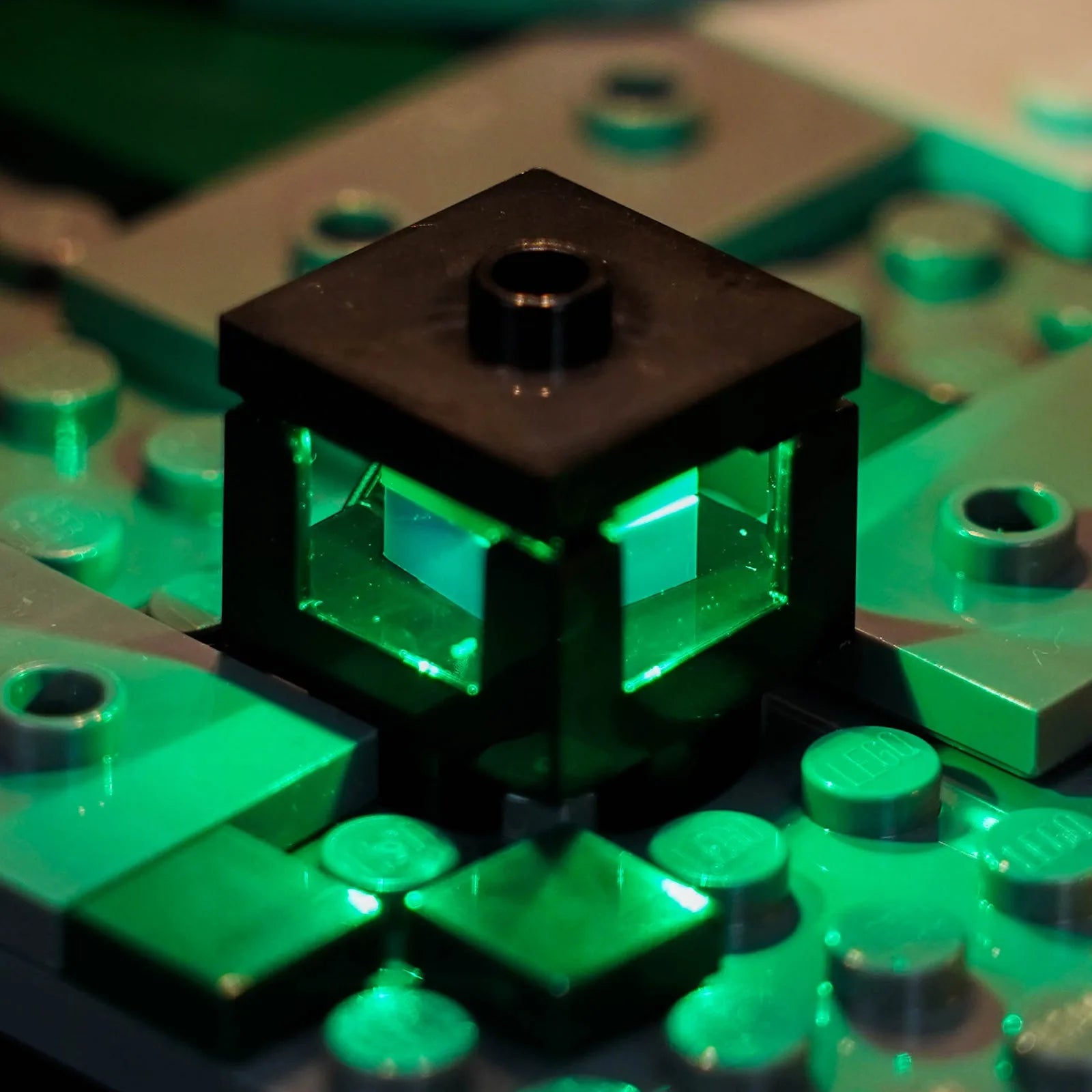 Bright My Bricks display light kit for LEGO® Minecraft Zombie Dungeon #21587 — warm LED glow detail