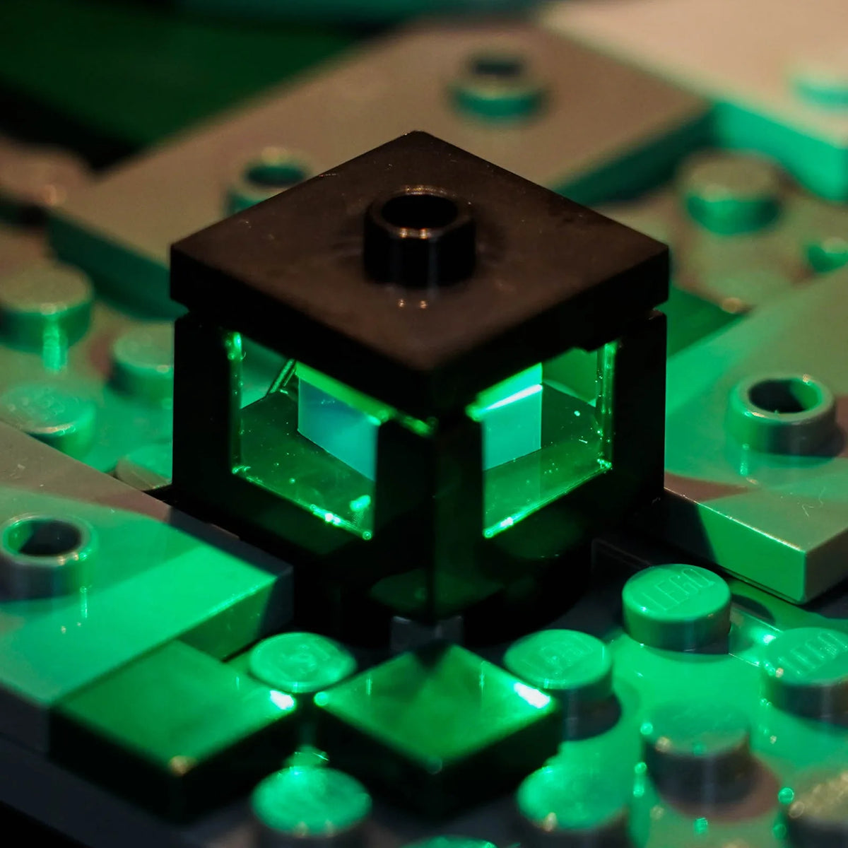 Bright My Bricks display light kit for LEGO® Minecraft Zombie Dungeon #21587 — warm LED glow detail