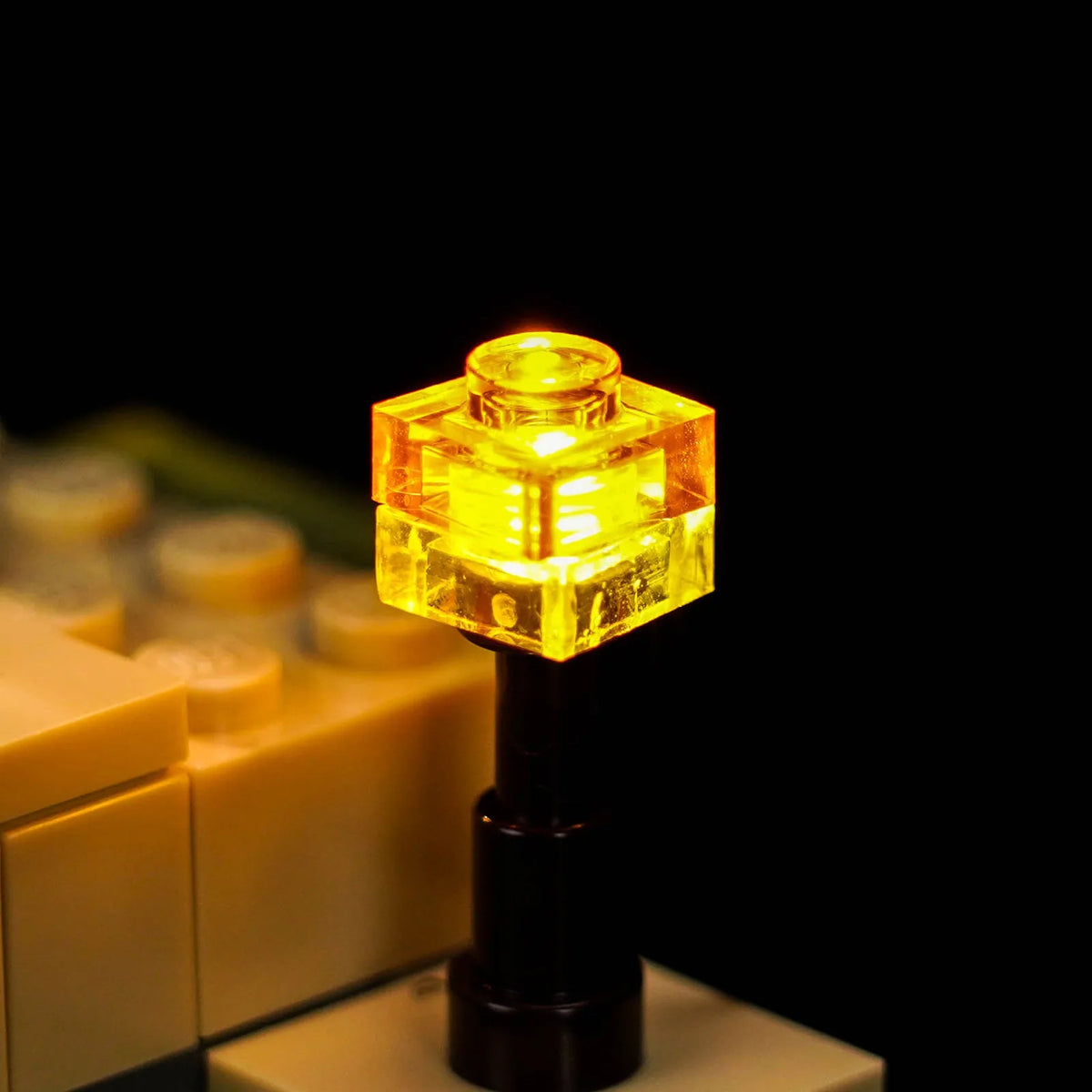 DIY LED light kit for LEGO® Minecraft Zombie Dungeon #21587, warm LED glow detail