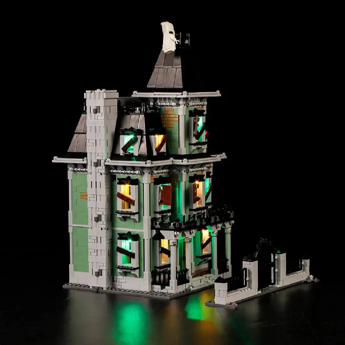 LEGO Monster Fighters Haunted House #10228 with LED lights installed