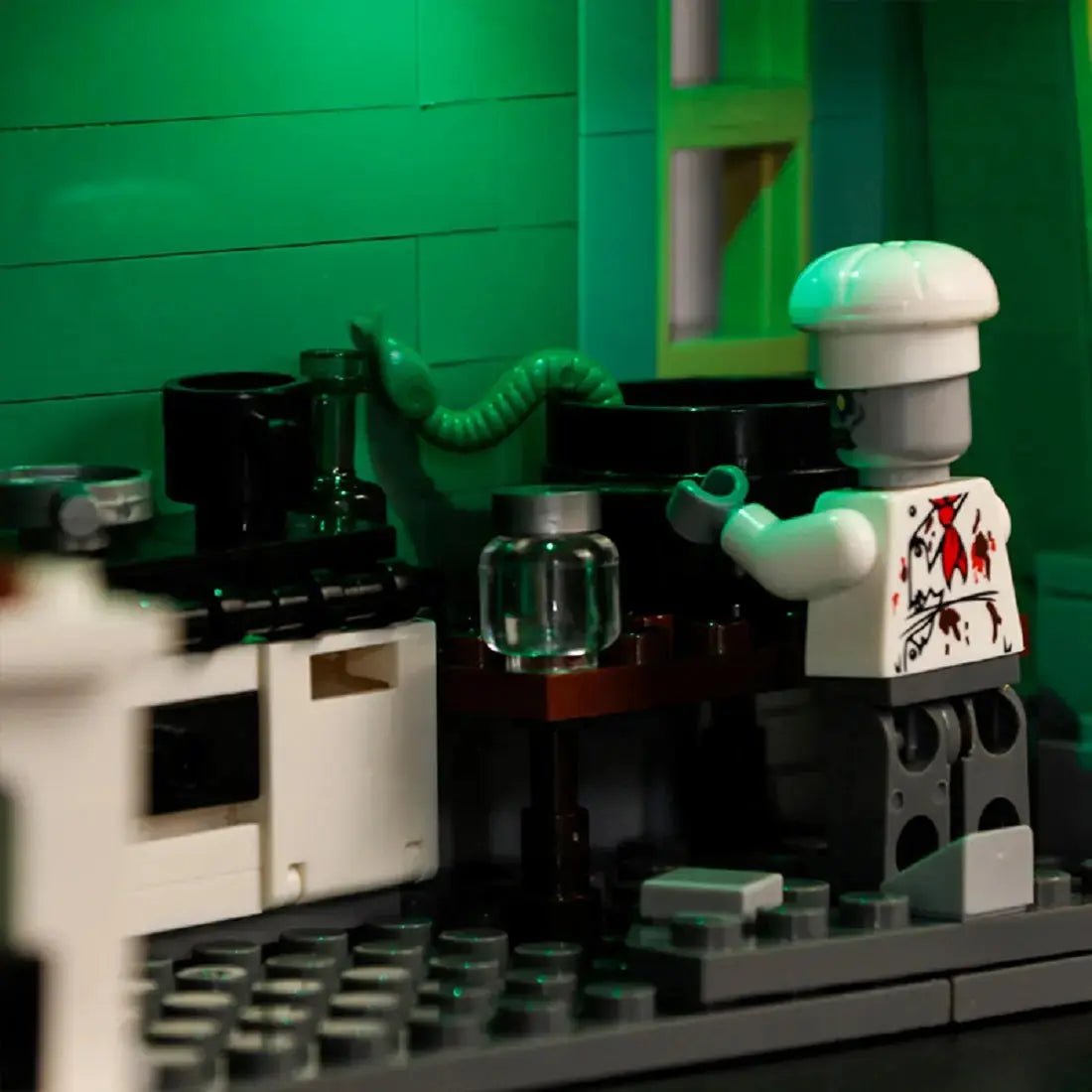 LED lighting kit for LEGO® Monster Fighters Haunted House #10228, fully illuminated on display