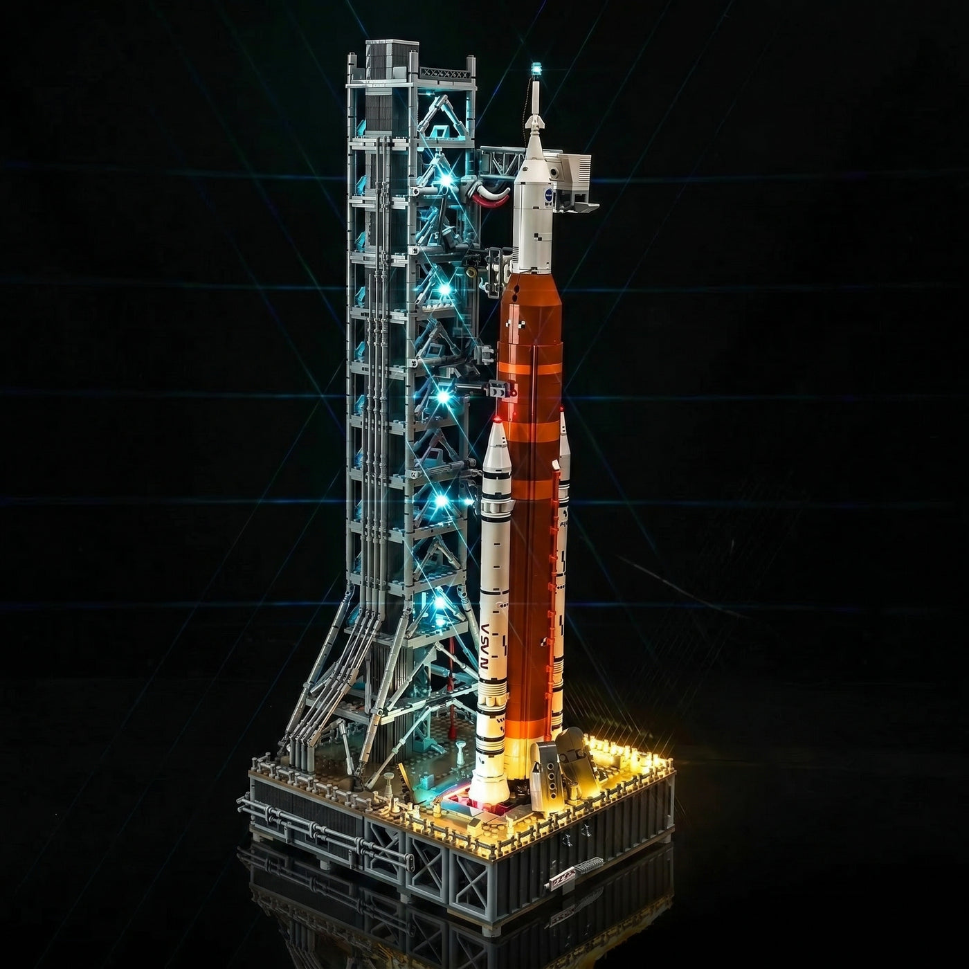 LEGO® NASA Artemis Space Launch System #10341 — brightened interior detail (display light kit)