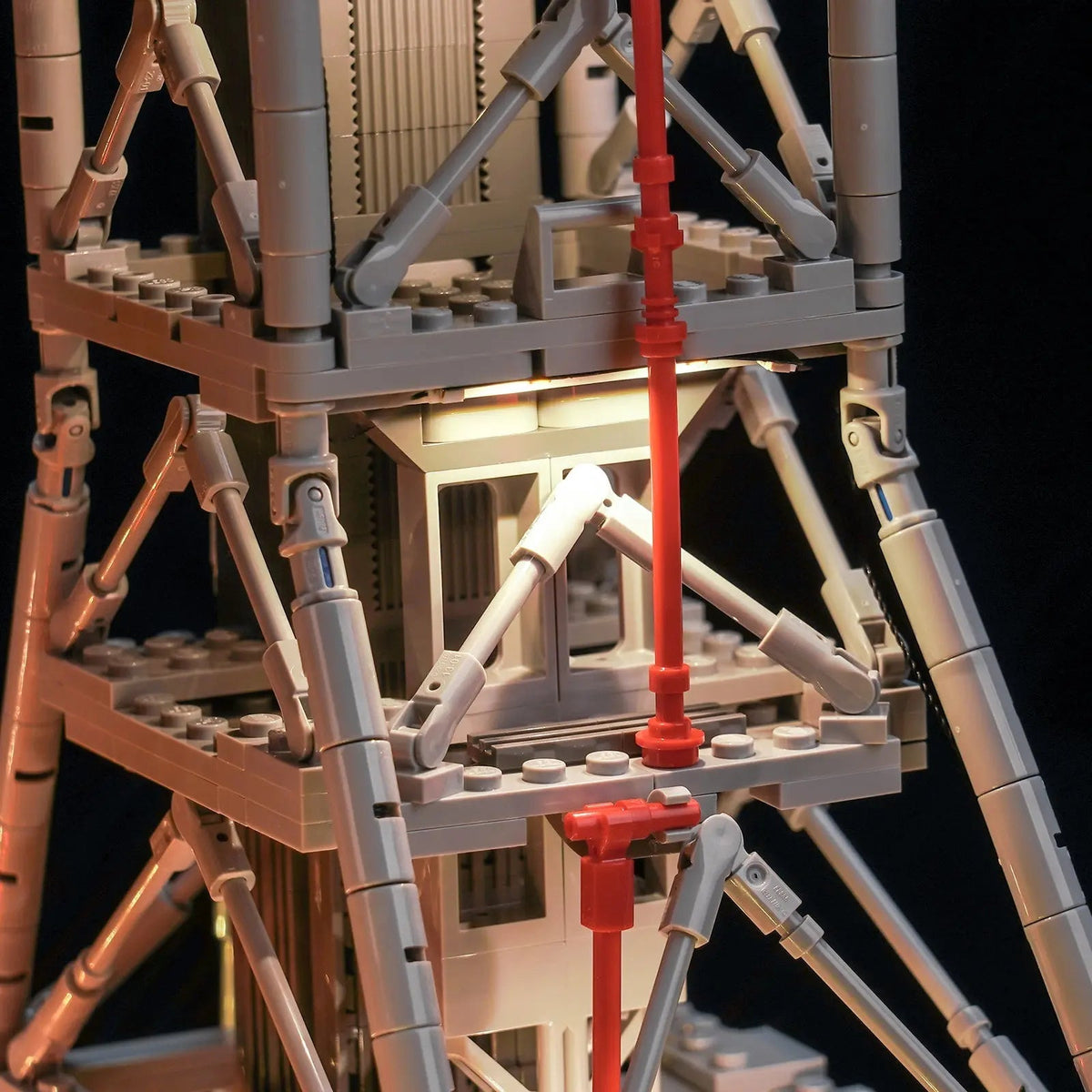 display light kit for LEGO® NASA Artemis Space Launch System #10341, brightened interior detail