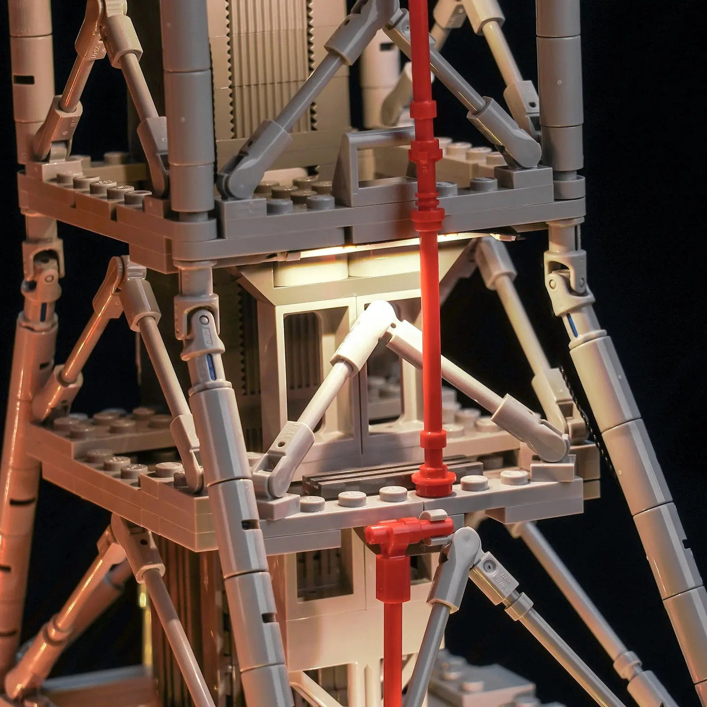 display light kit for LEGO® NASA Artemis Space Launch System #10341, brightened interior detail